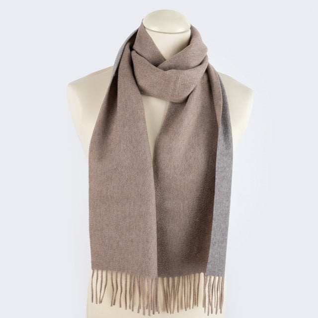 Sciarpa "Biella Frange" colore beige/grigio
