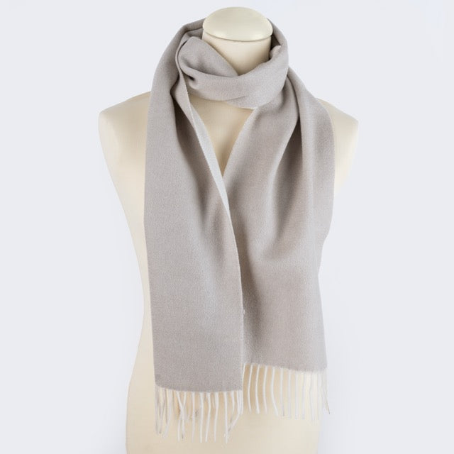 Sciarpa  "Biella Frange" colore gesso