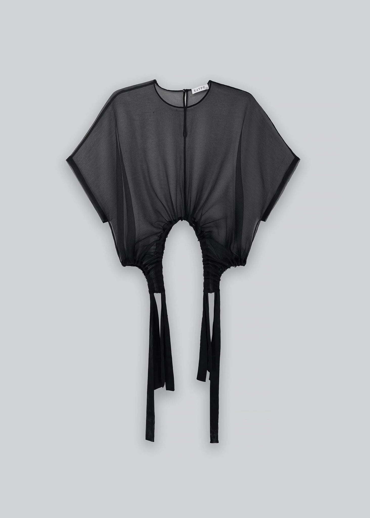 Maglietta con nastro in organza - Nero