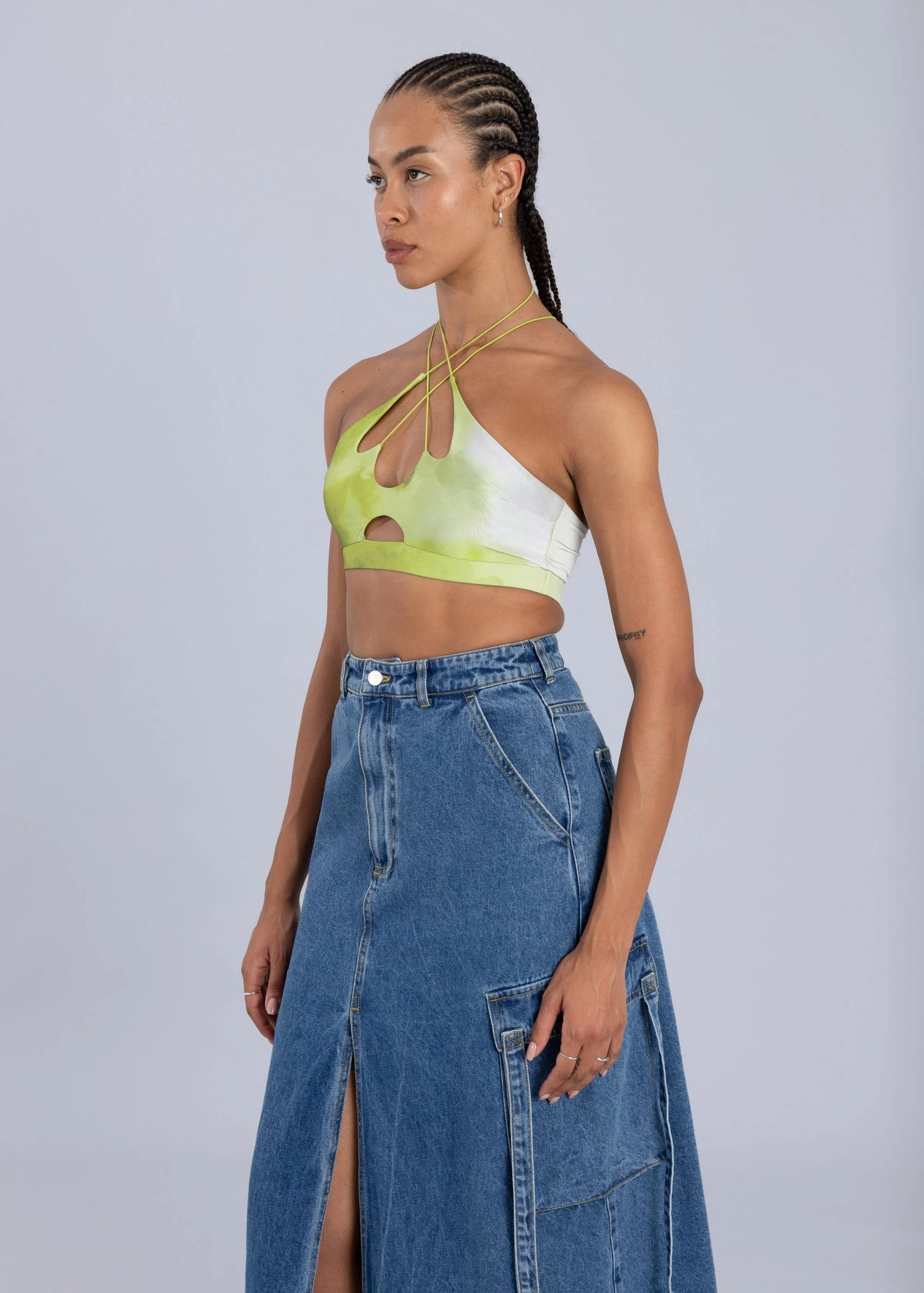 Reggiseno con taglio Web - Stampa sfumata verde