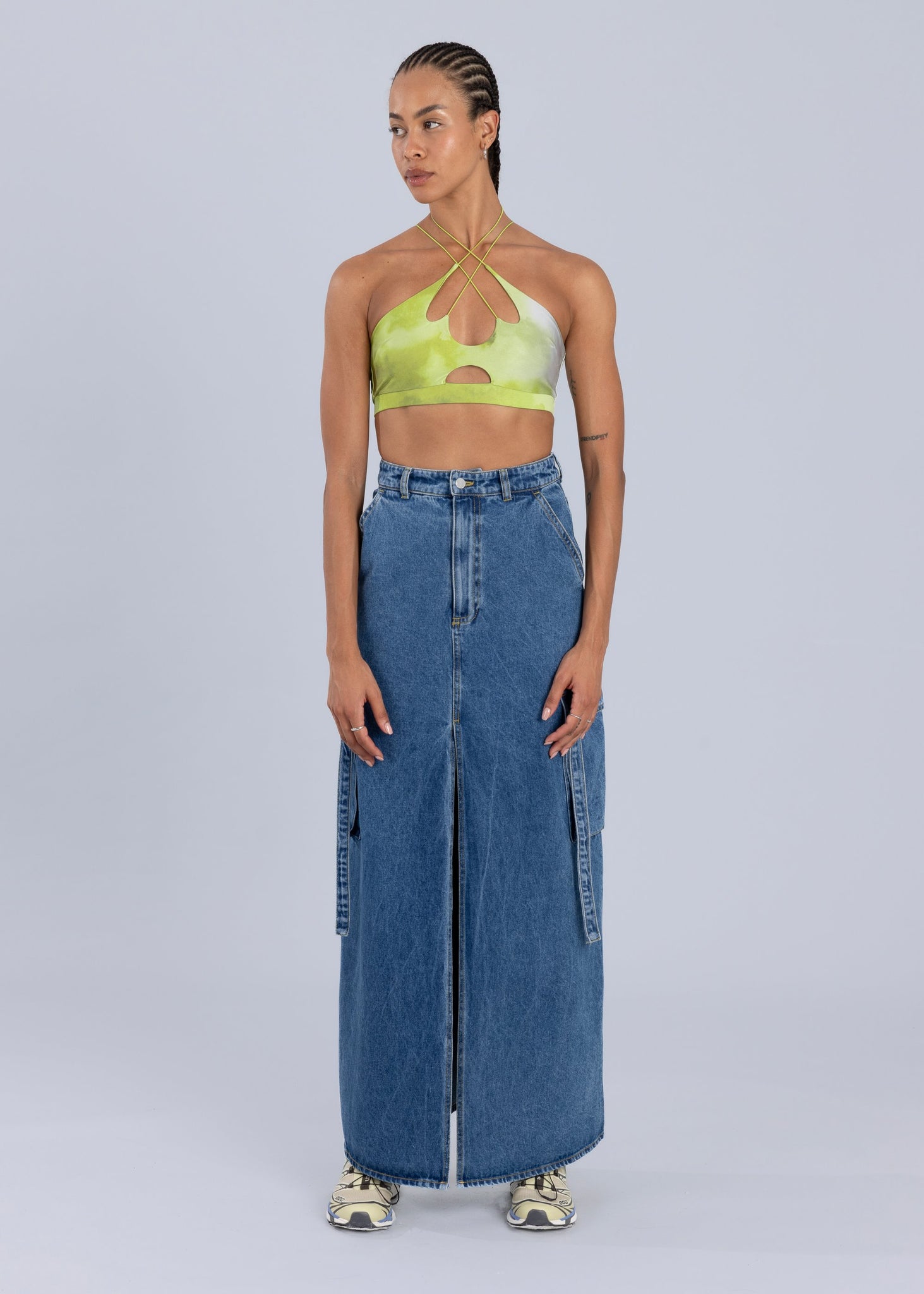 Reggiseno con taglio Web - Stampa sfumata verde