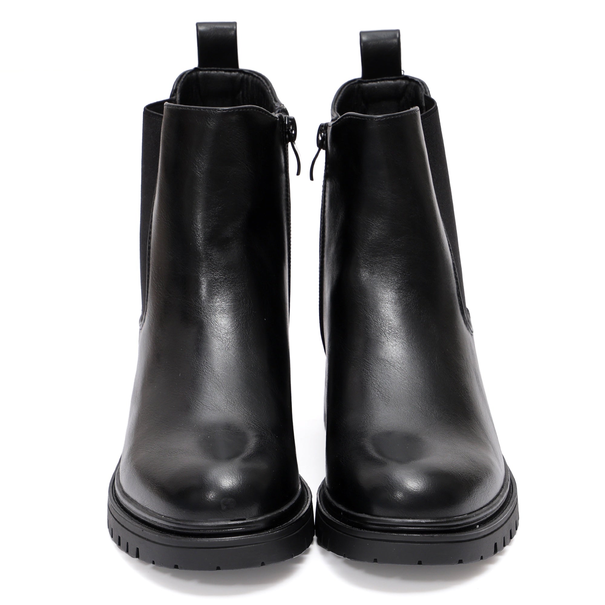 Stivaletto in simil pelle con fascia elastica Nero