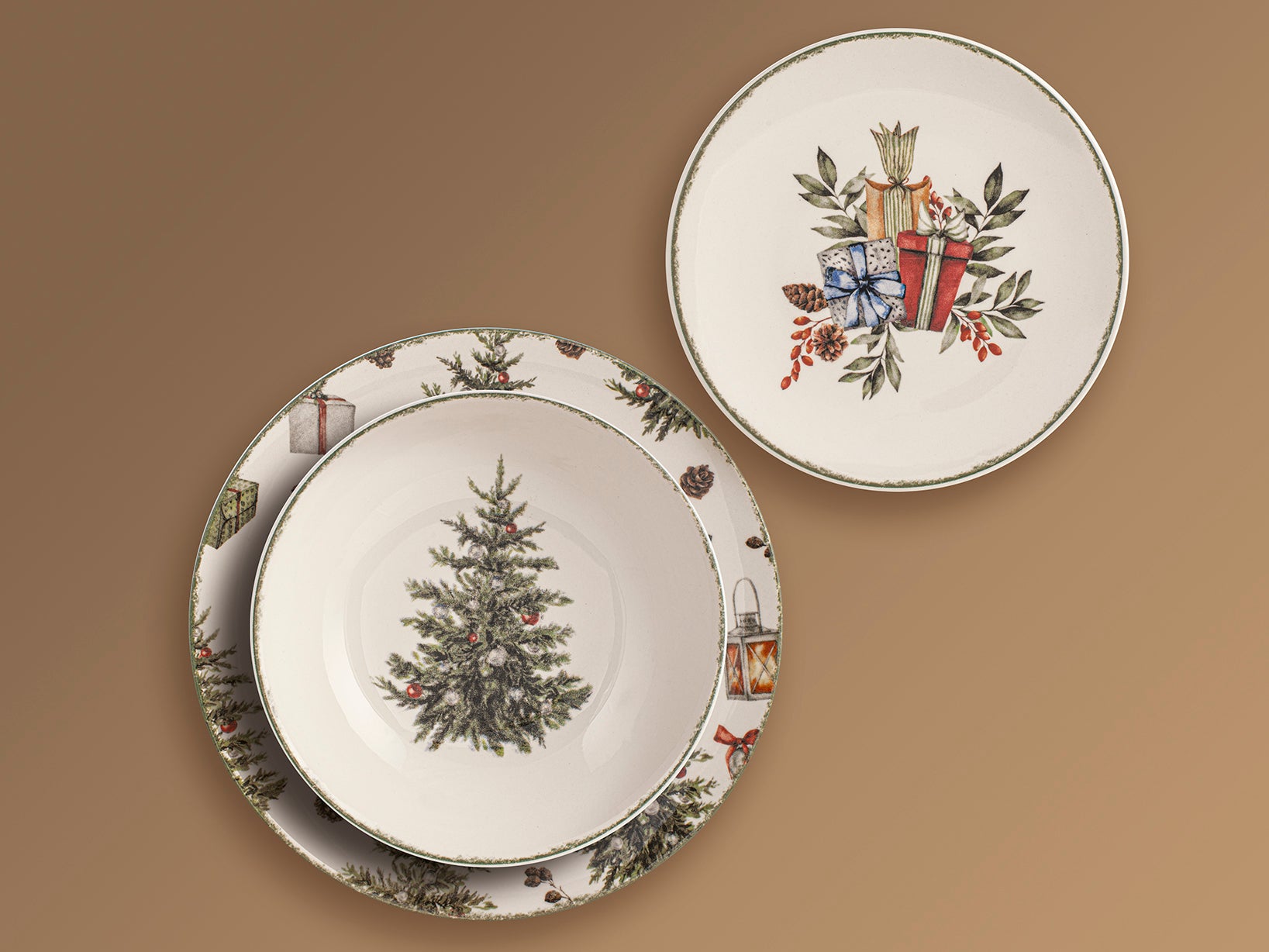 Servizio 18 pezzi tavola Christamas Carol in stoneware