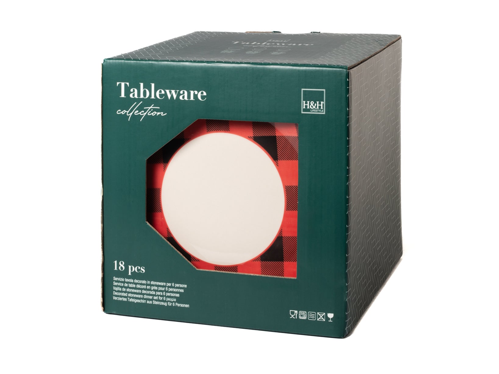 Servizio 18 pezzi tavola H&H Scotland in stoneware decorato