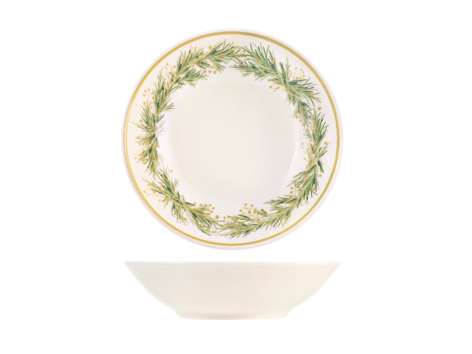 Servizio 18 pezzi tavola Royal in stoneware decorato. Composto da 6 piatti piani cm 26, 6 piatti fondi cm 20,5 e 6 piatti frutta cm 18,5. Idoneo al lavaggio in lavastoviglie e all'uso in forno a microonde