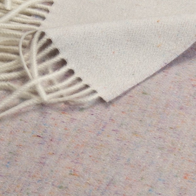 Plaid "Biella Pois" colore Madreperla