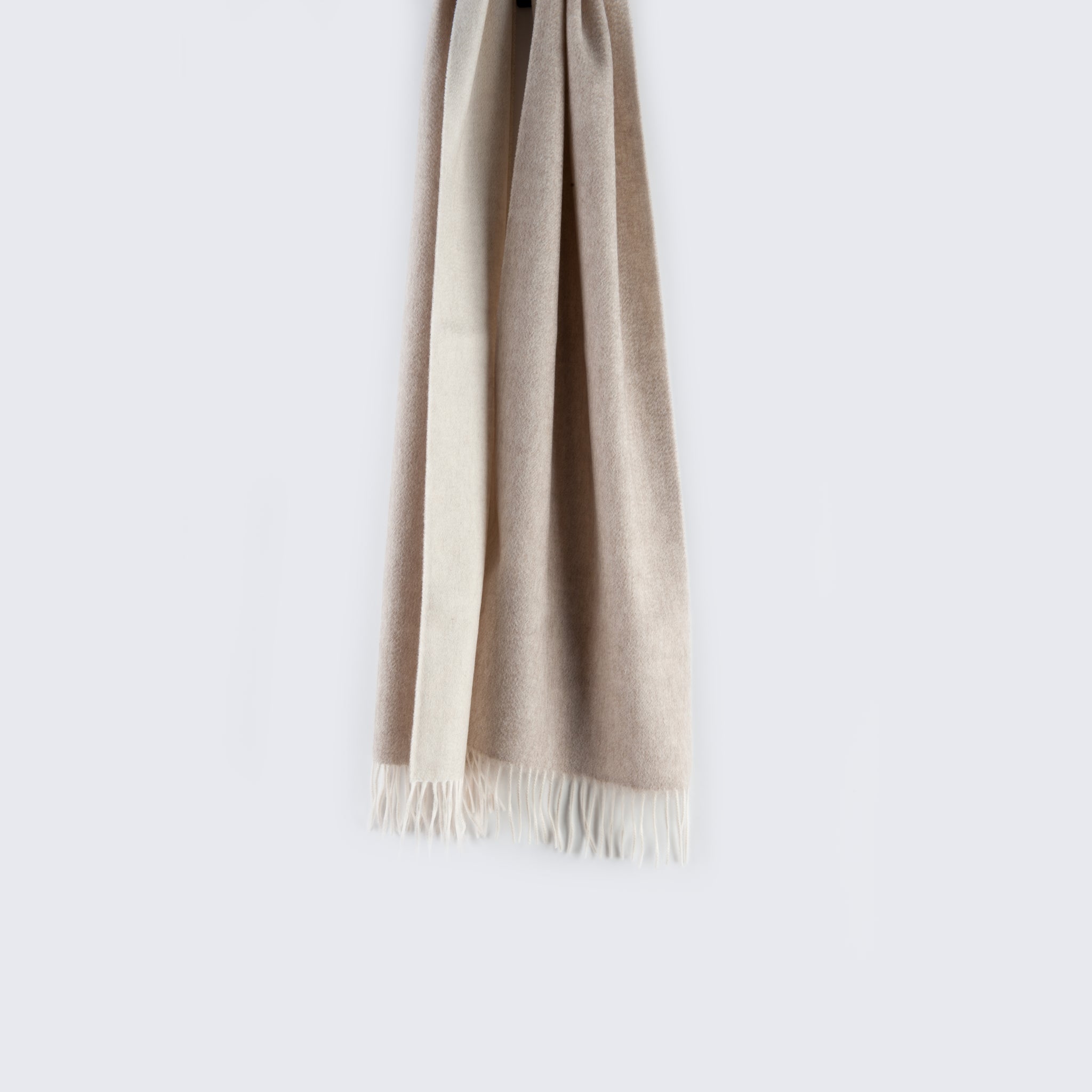 Sciarpa  "Biella Frange"  colore oyster