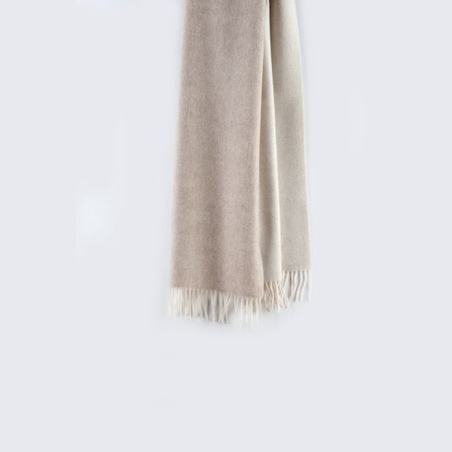 Sciarpa  "Biella Frange"  colore oyster