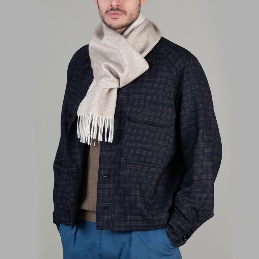 Sciarpa  "Biella Frange"  colore oyster