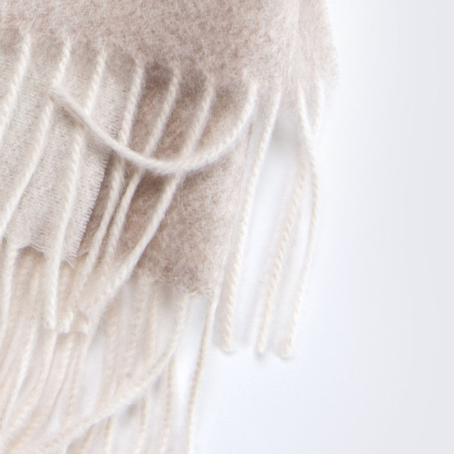 Sciarpa  "Biella Frange"  colore oyster