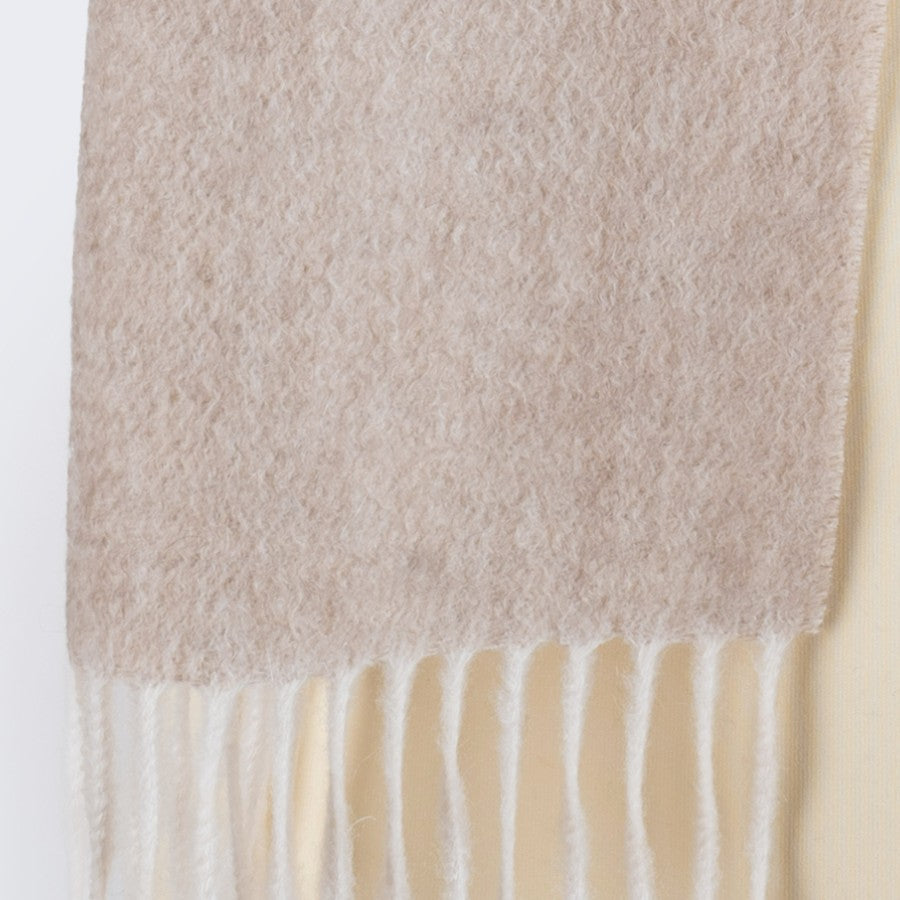 Sciarpa  "Biella Frange"  colore oyster