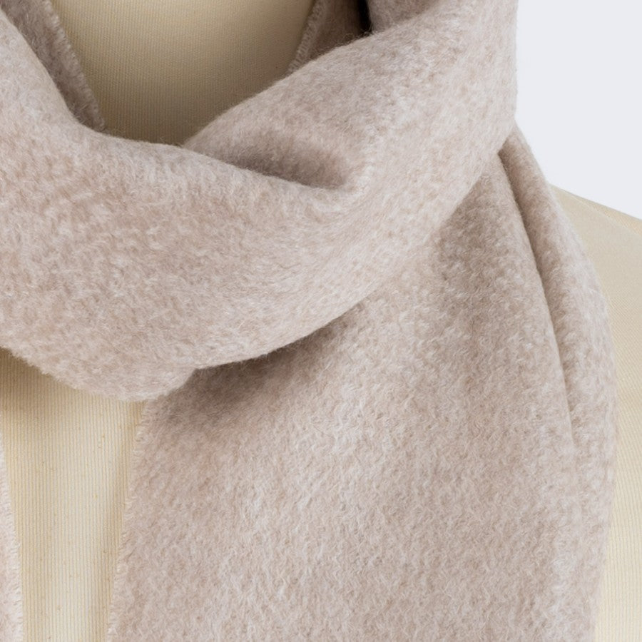 Sciarpa  "Biella Frange"  colore oyster