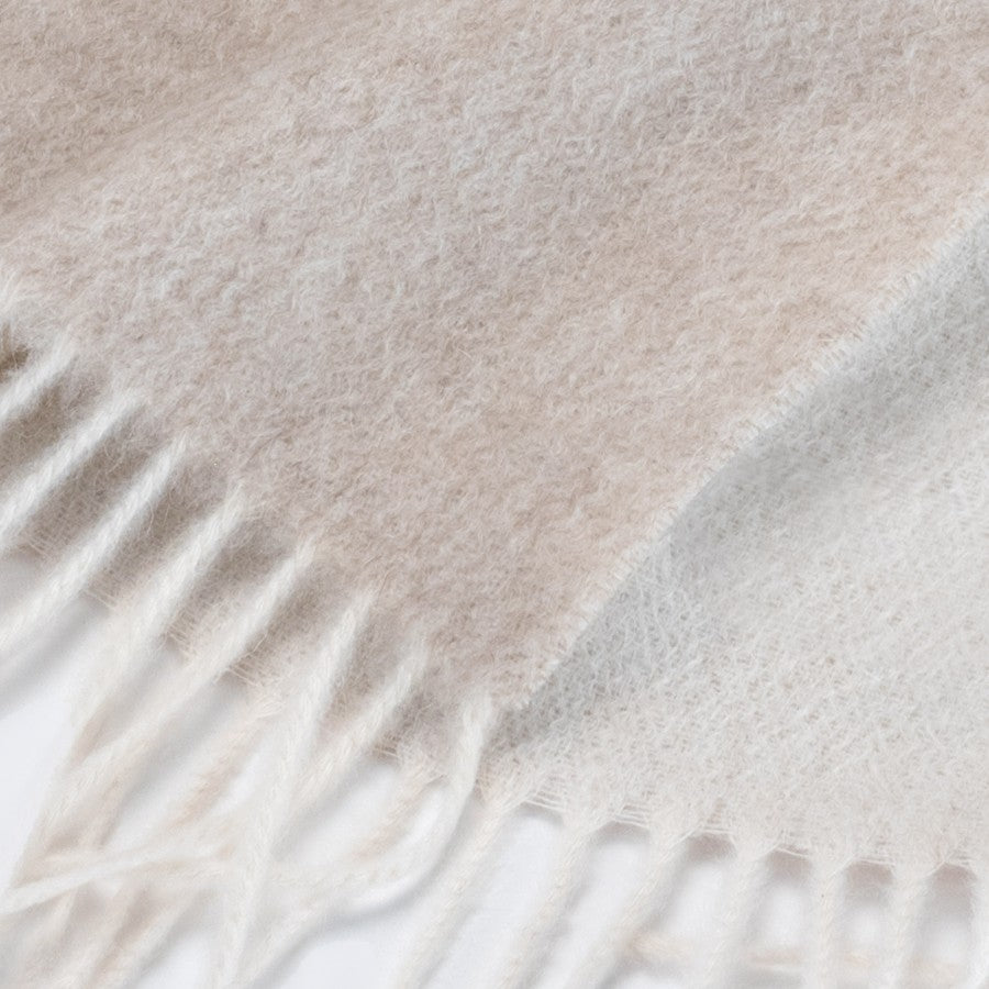 Sciarpa  "Biella Frange"  colore oyster