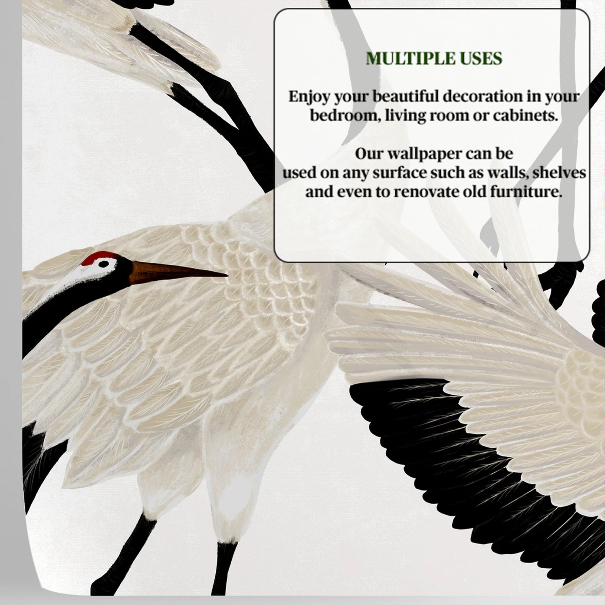 Carta da Parati Aironi Bianchi - 8 fogli - 5,60 mq