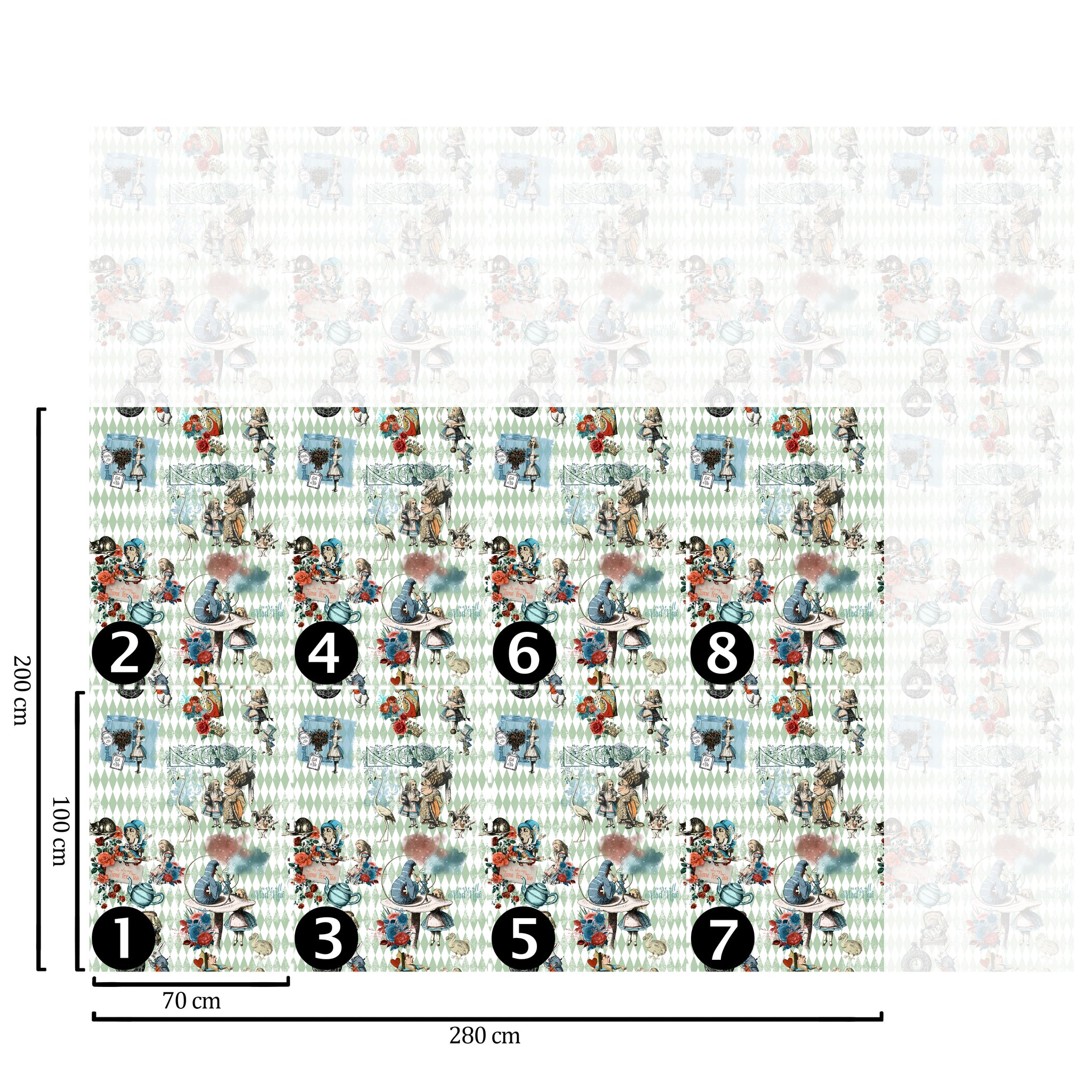 Carta da Parati Alice nel Paese delle Meraviglie - 8 fogli - 5,60 mq