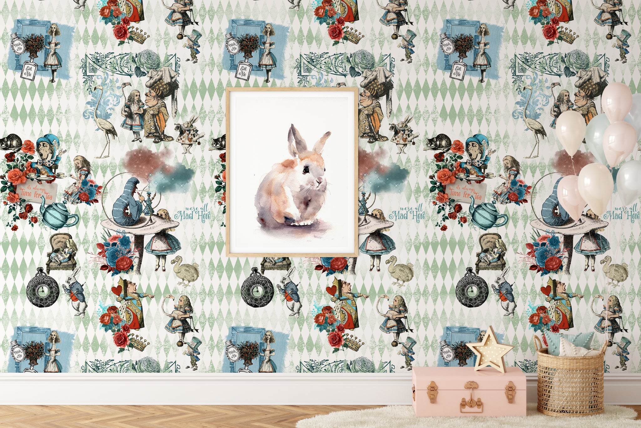 Carta da Parati Alice nel Paese delle Meraviglie - 8 fogli - 5,60 mq