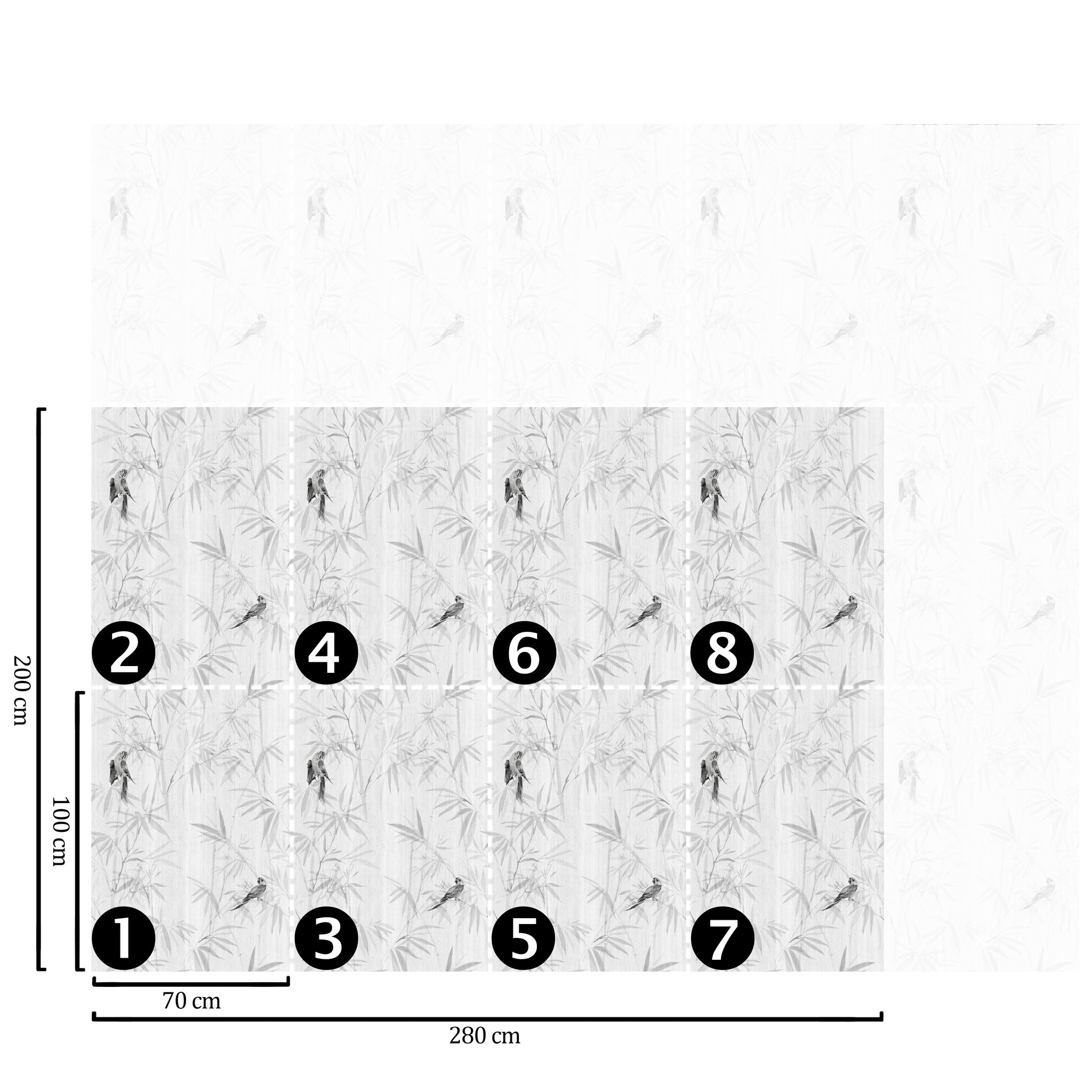 Carta da Parati Japandi Foresta di Bambù - 8 fogli - 5,60 mq