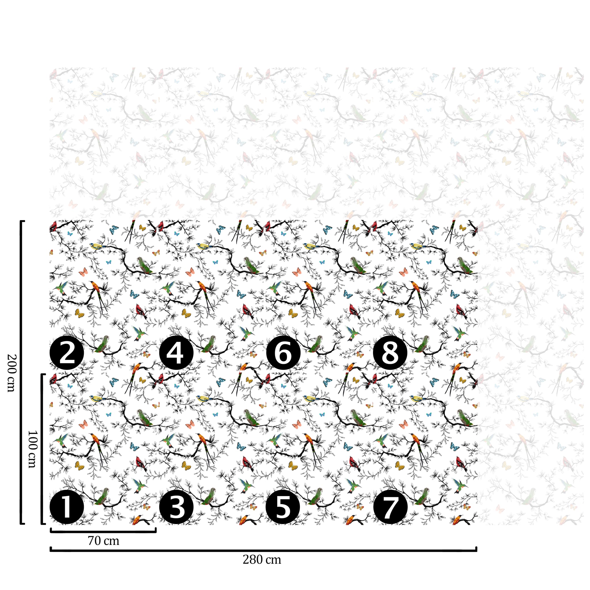 Carta da Parati Battito di Ali - 8 fogli - 5,60 mq