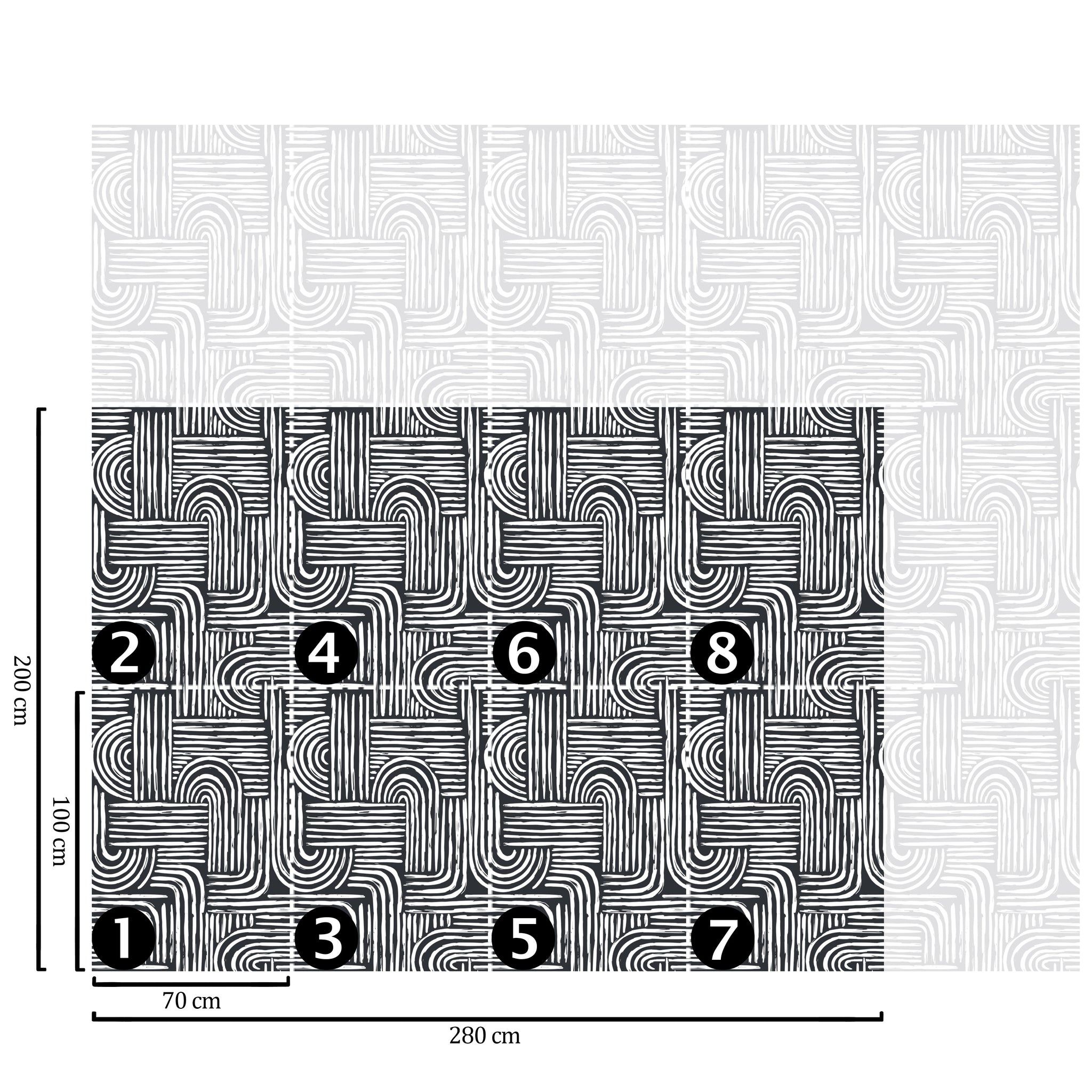 Carta da Parati Righe Nere - 8 fogli - 5,60 mq