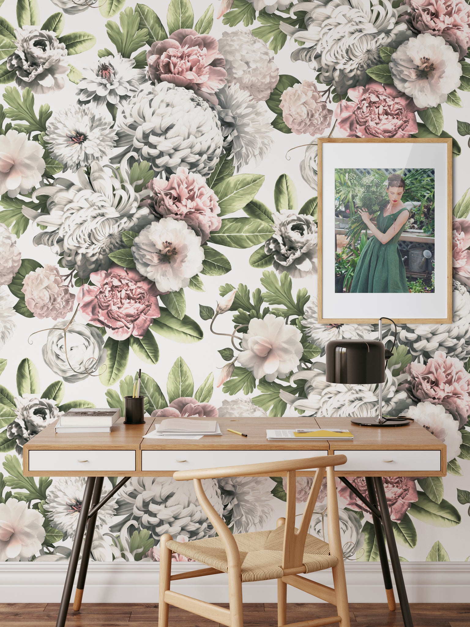 Carta da Parati Floreale Acquerello - Design Elegante e Raffinato - 2 rotoli di carta 90 cm x 260 cm - 4.68 mq