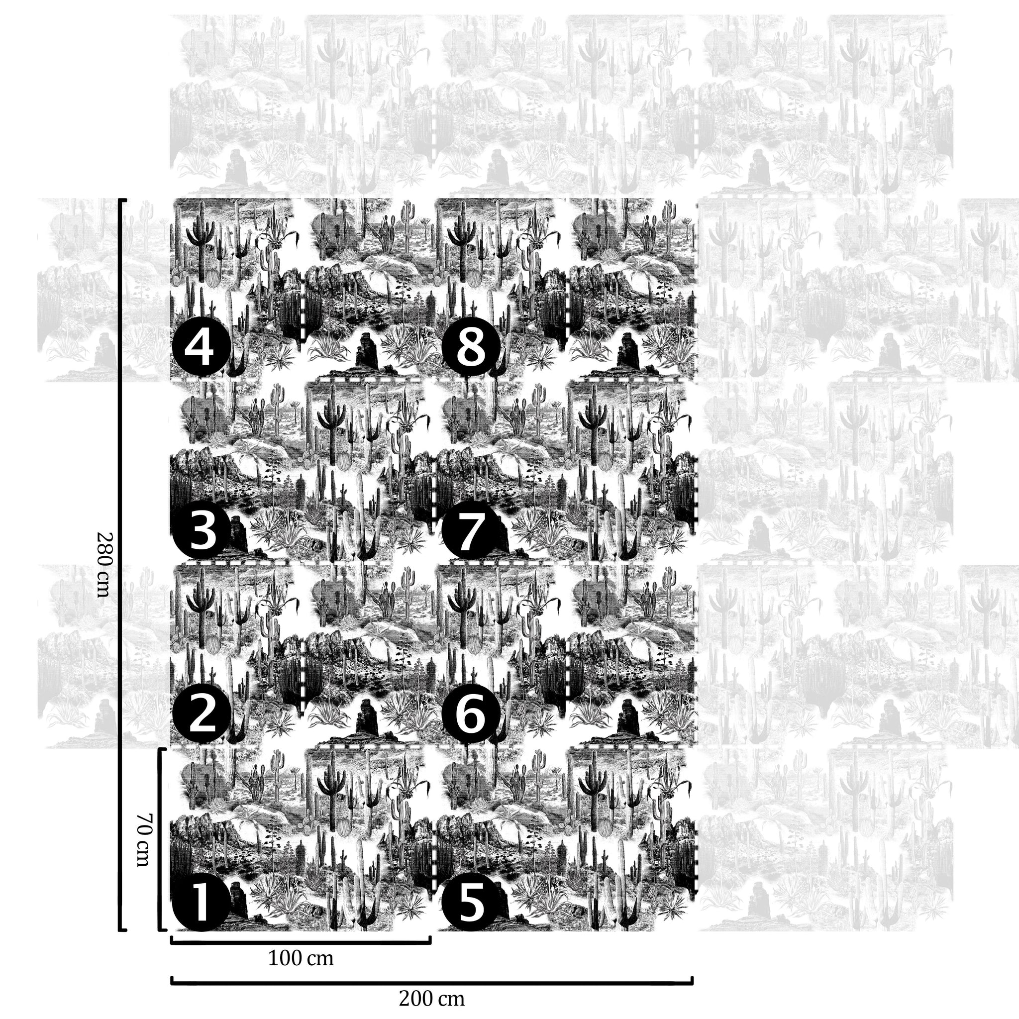 Carta da Parati Cactus - 8 fogli - 5,60 mq