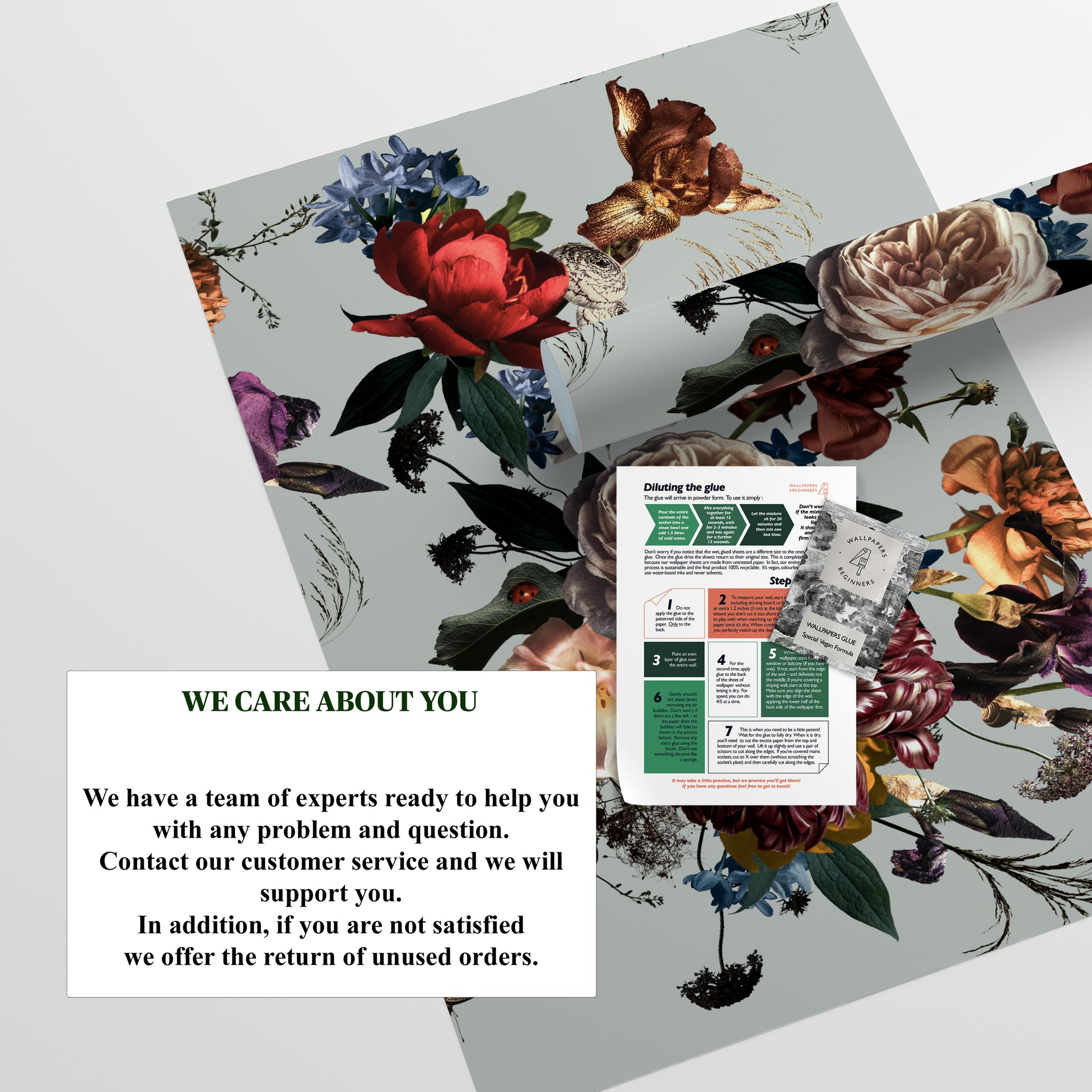 Carta da Parati Floreale Rinascimento - 8 fogli - 5,60 mq