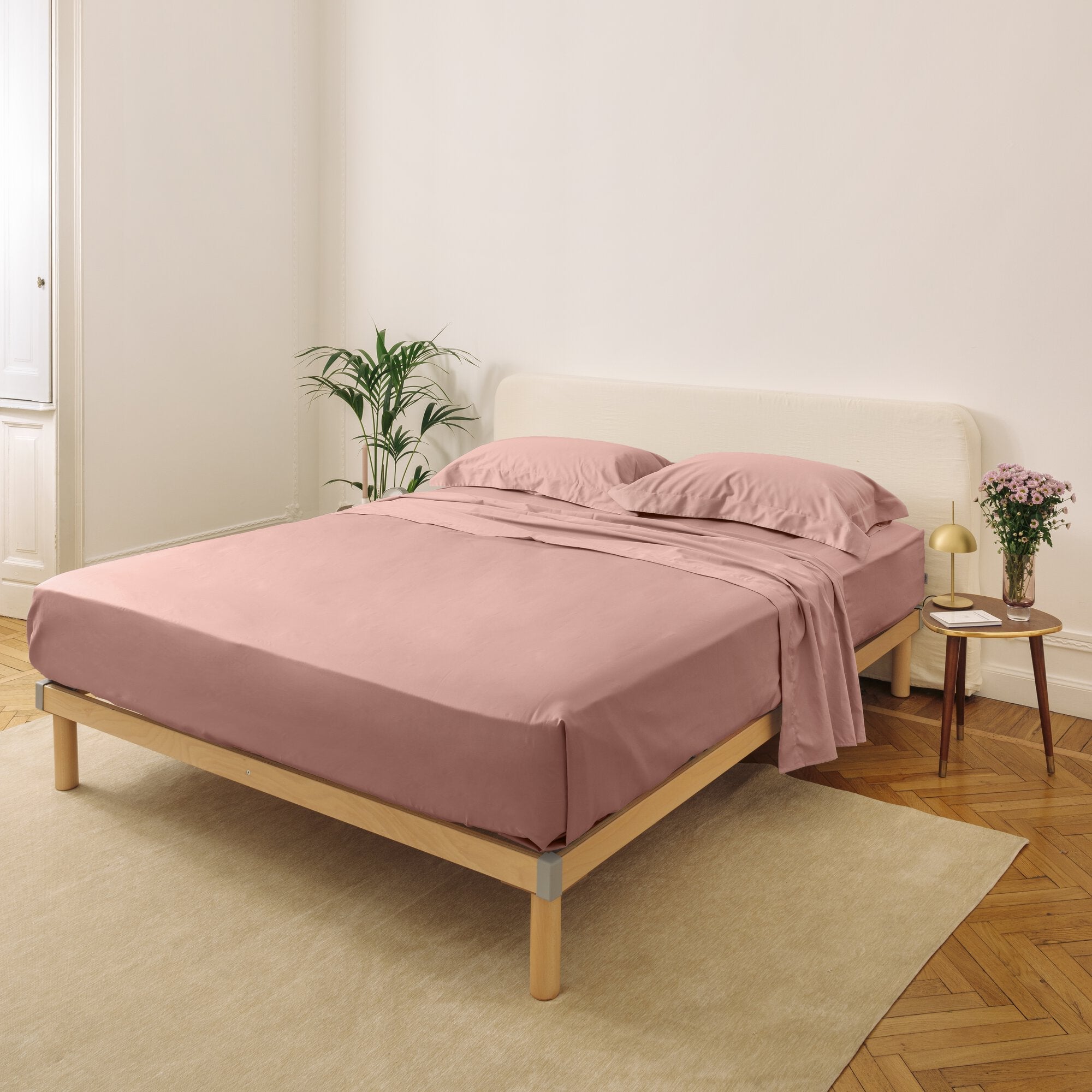 Lenzuolo sopra Raso Rosa antico