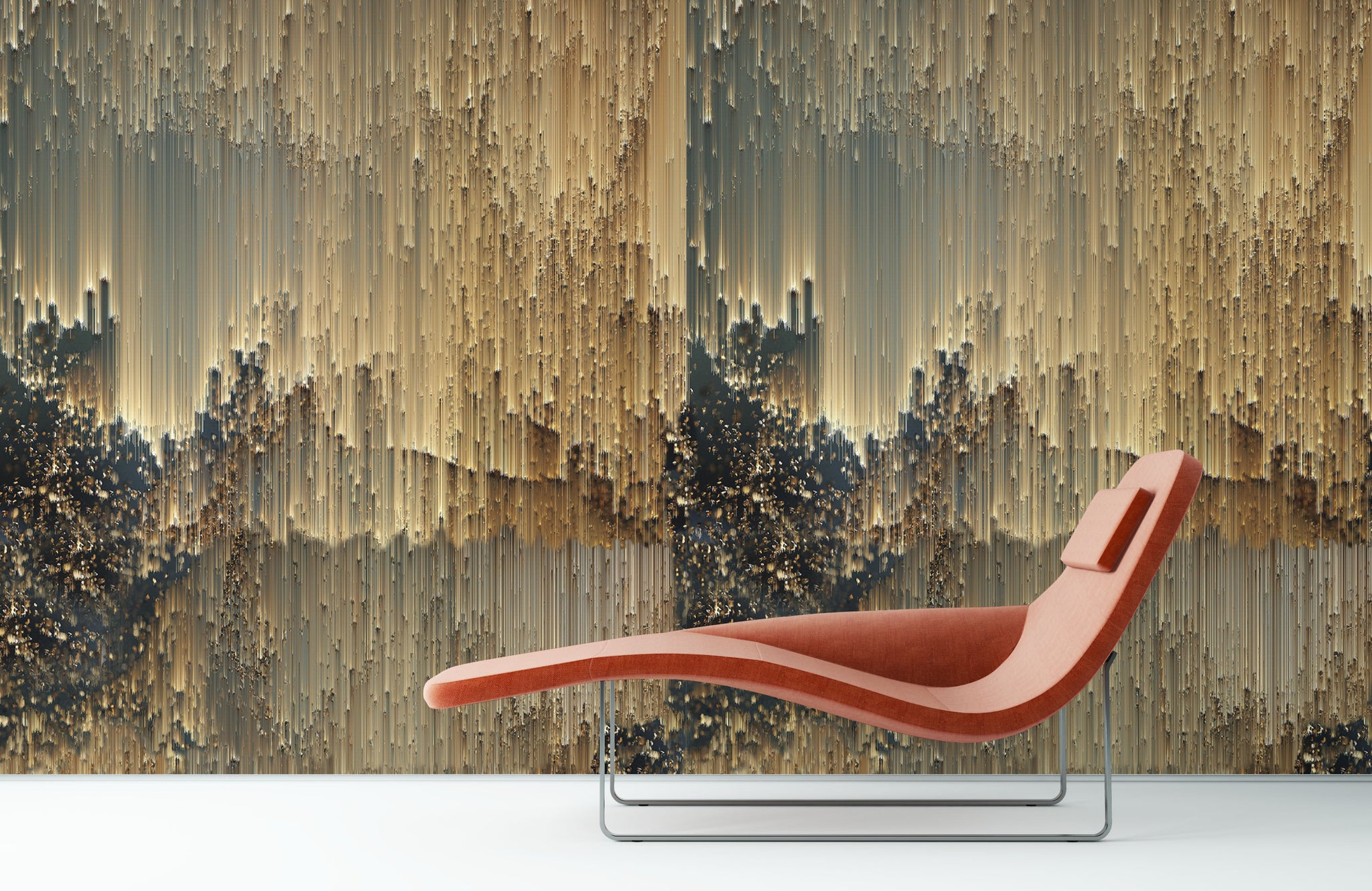 Carta da Parati Astratta Oro e Nero - 2 rotoli di carta 90 cm x 260 cm - 4.68 mq