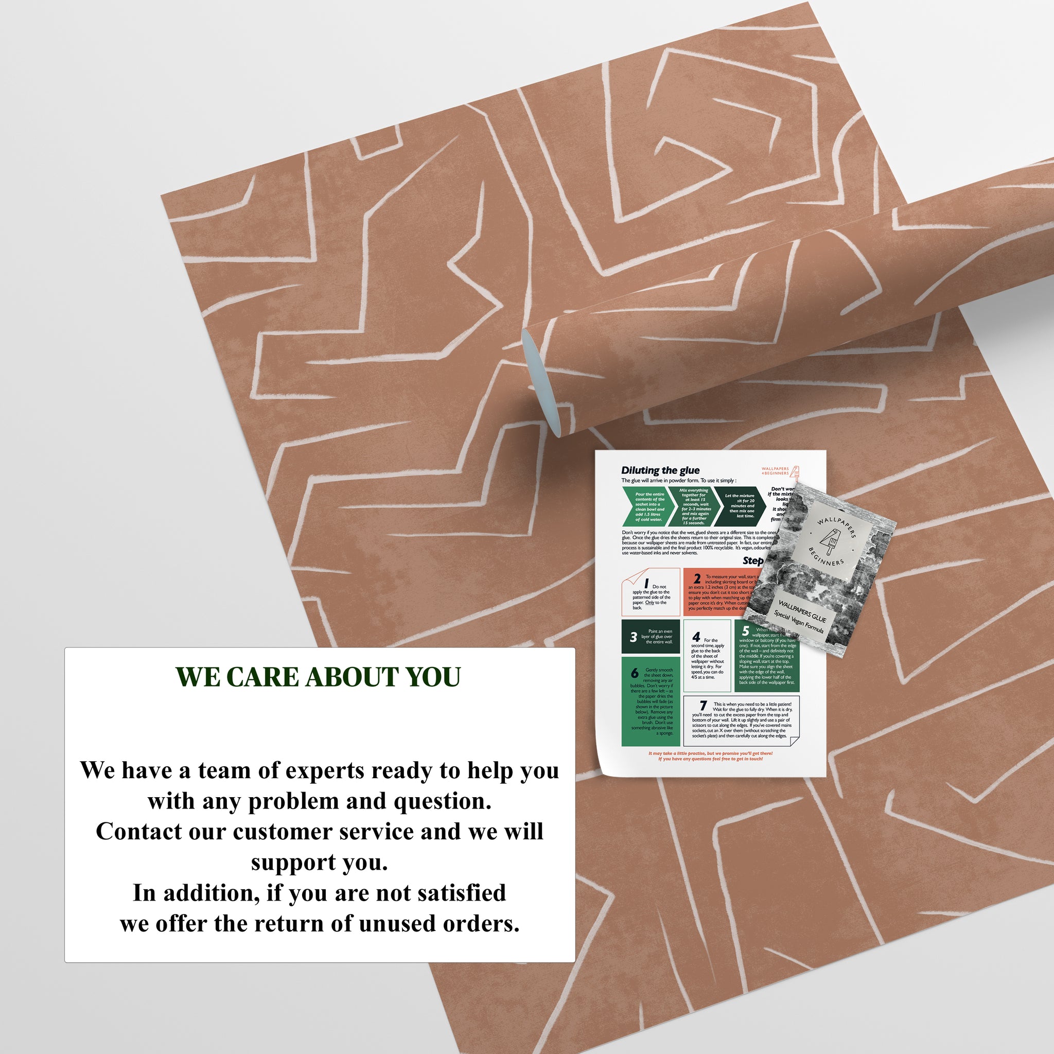 Carta da Parati Moderna Graffiti su Sfondo Rosa Salmone - 8 fogli - 5,60 mq