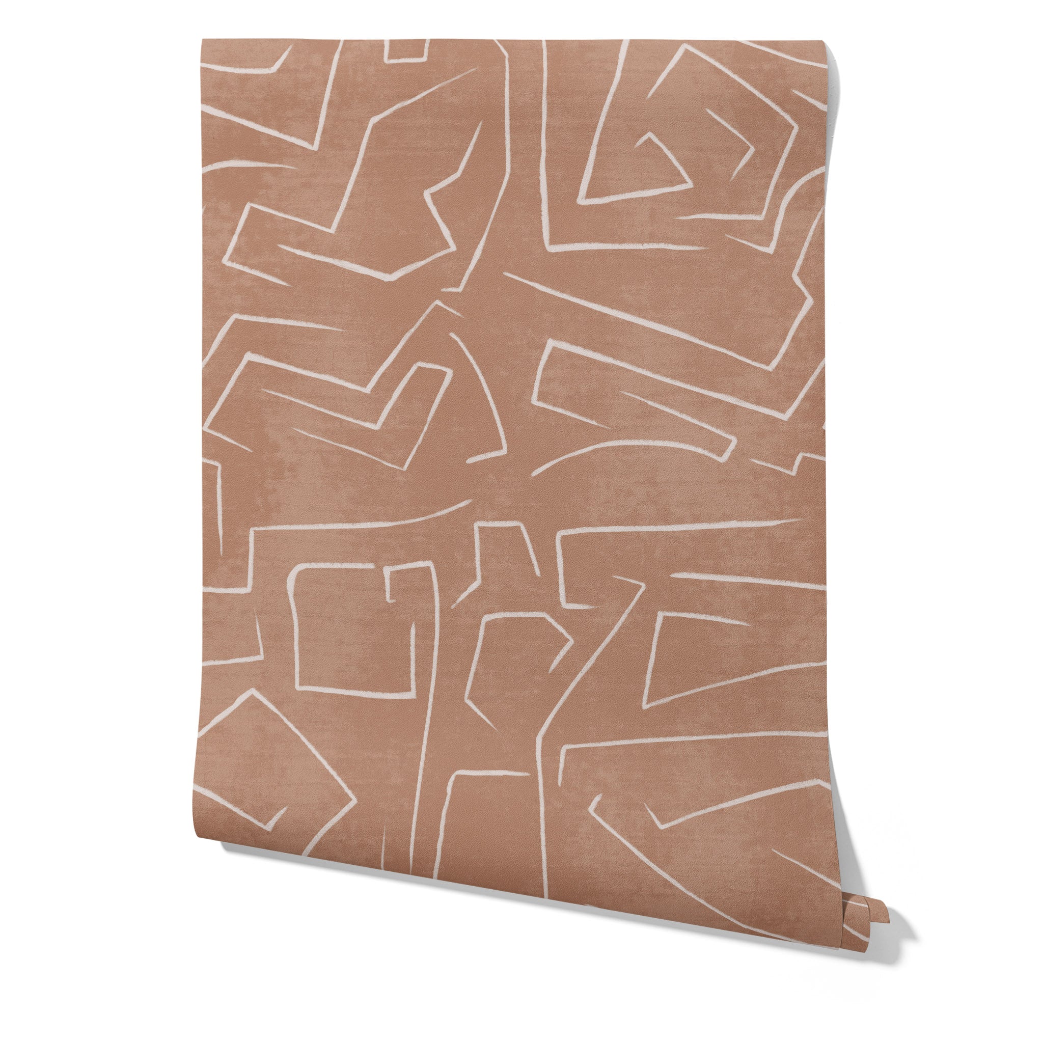 Carta da Parati Moderna Graffiti su Sfondo Rosa Salmone - 8 fogli - 5,60 mq