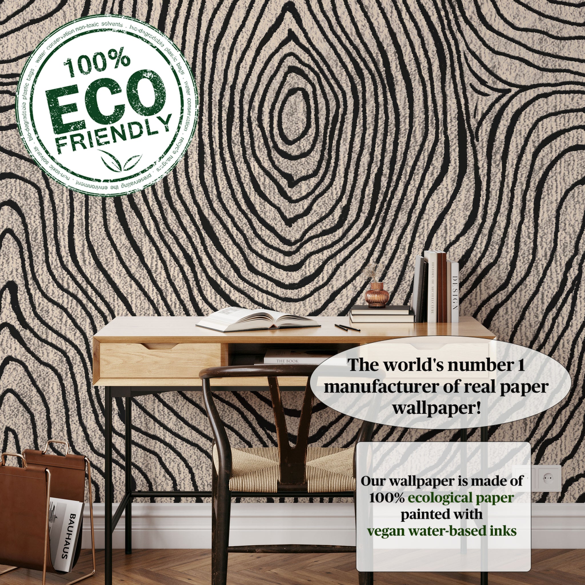 Carta da Parati Boho Geometrica Ispirata ai Tappeti - Tinte Naturali e Design Minimalista - 2 rotoli di carta 90 cm x 260 cm - 4.68 mq