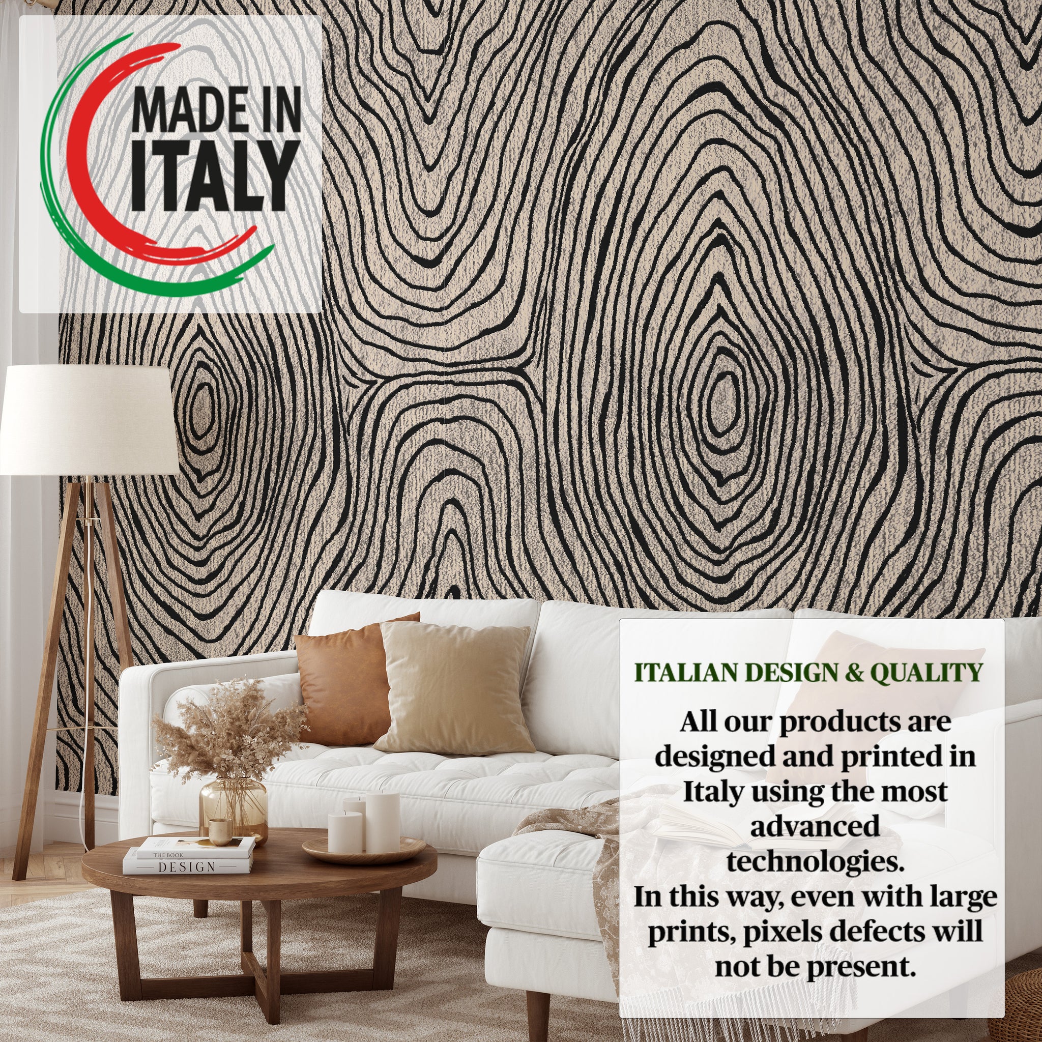 Carta da Parati Boho Geometrica Ispirata ai Tappeti - Tinte Naturali e Design Minimalista - 2 rotoli di carta 90 cm x 260 cm - 4.68 mq