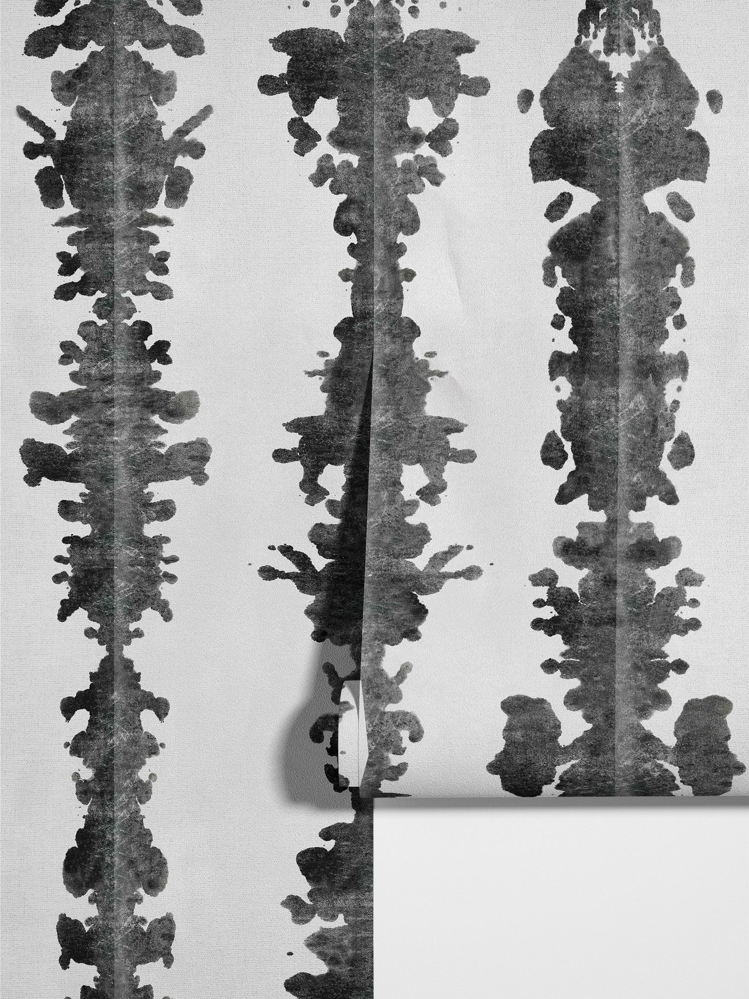 Carta da Parati Effetto Macchie d’Inchiostro Shibori Nera e Bianca - 2 rotoli di carta 90 cm x 260 cm - 4.68 mq