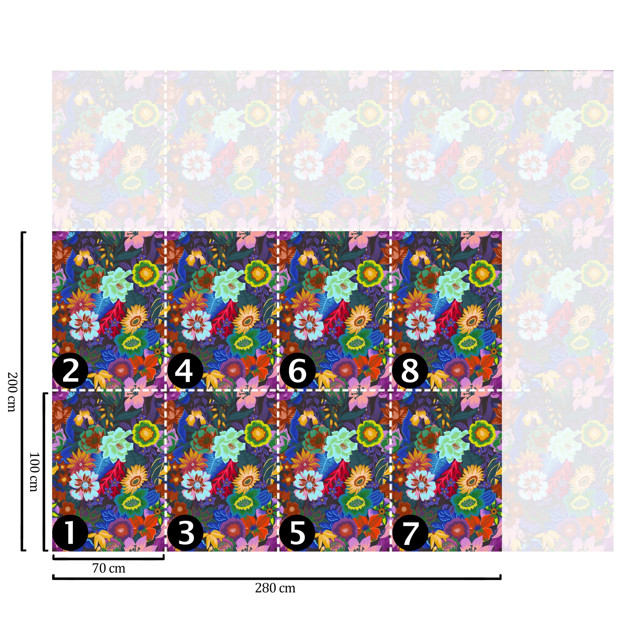 Carta da Parati Fantasia Floreale - 8 fogli - 5,60 mq