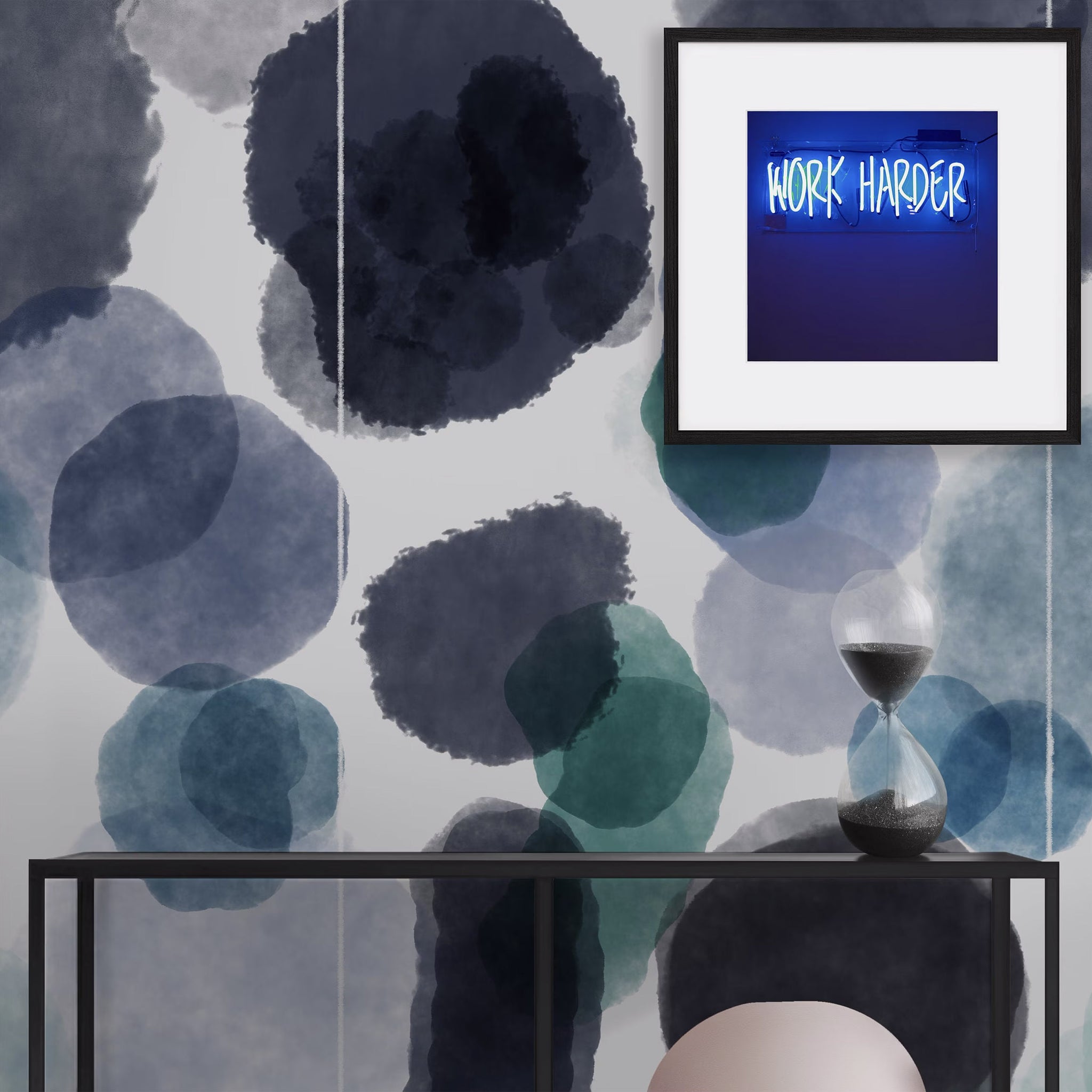 Carta da Parati Astratta Acquerello Blu - Design con Grandi Macchie di Inchiostro per Decorazioni Uniche - 2 rotoli di carta 90 cm x 260 cm - 4.68 mq