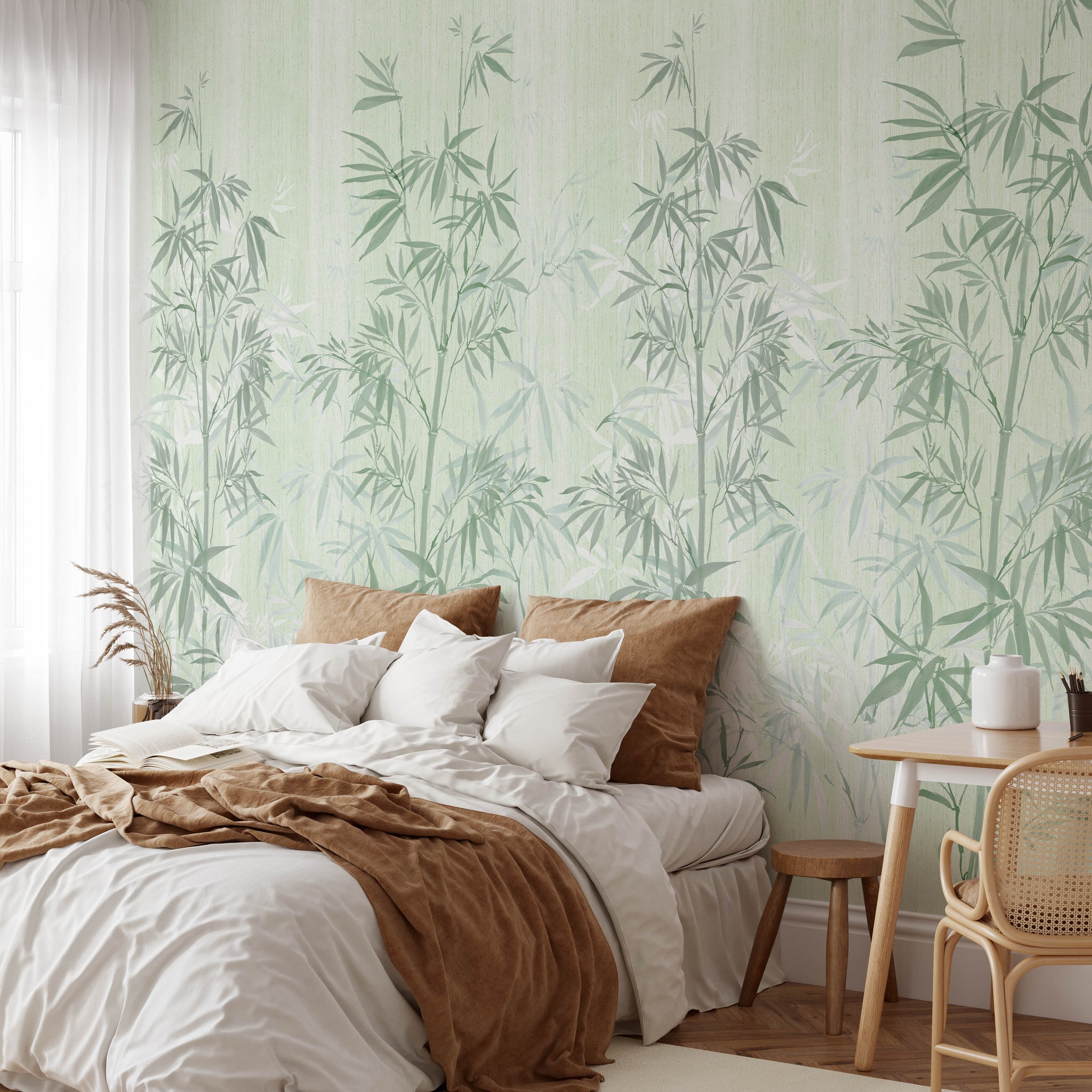 Carta da Parati Foresta di Bambù - 2 rotoli di carta 90 cm x 260 cm - 4.68 mq