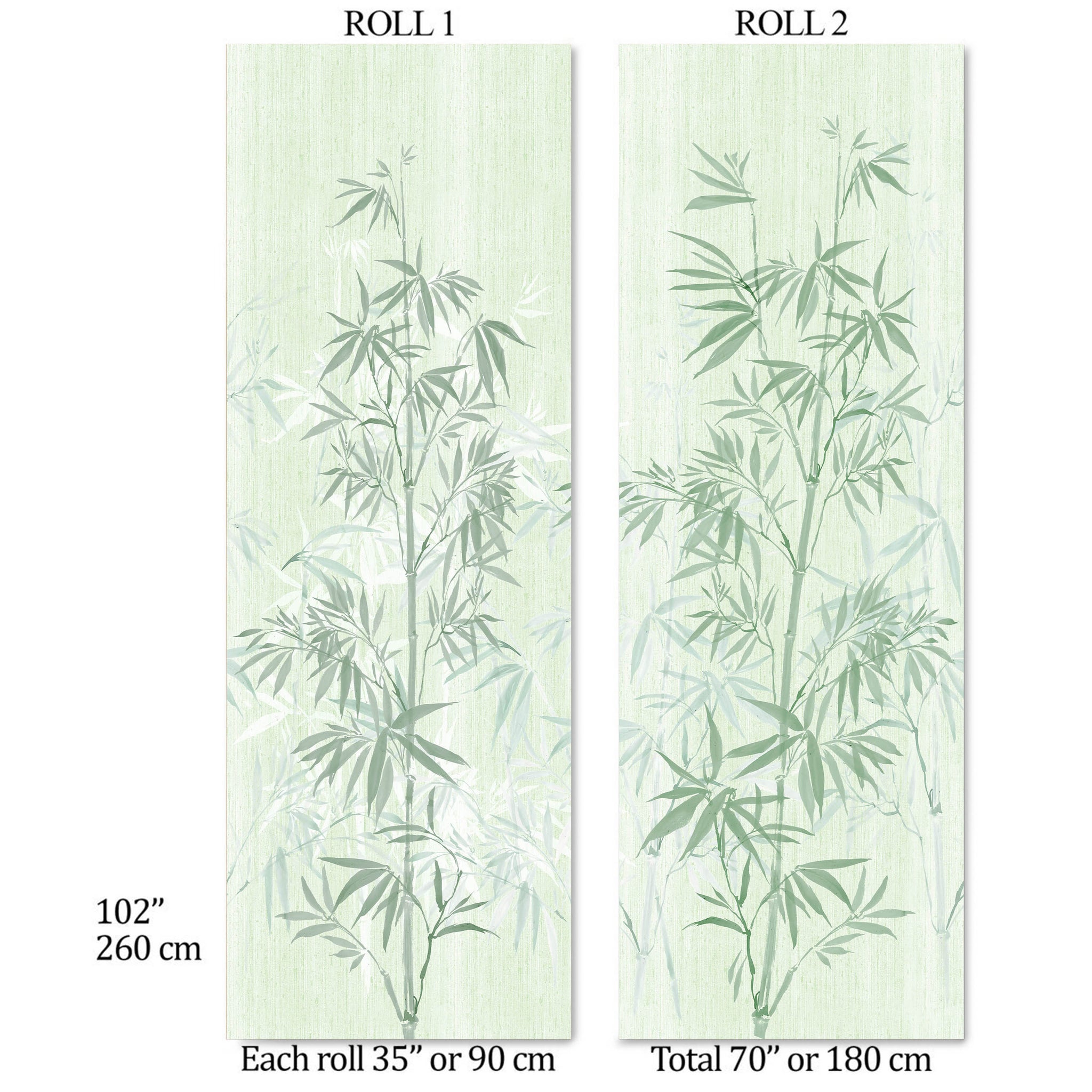 Carta da Parati Foresta di Bambù - 2 rotoli di carta 90 cm x 260 cm - 4.68 mq