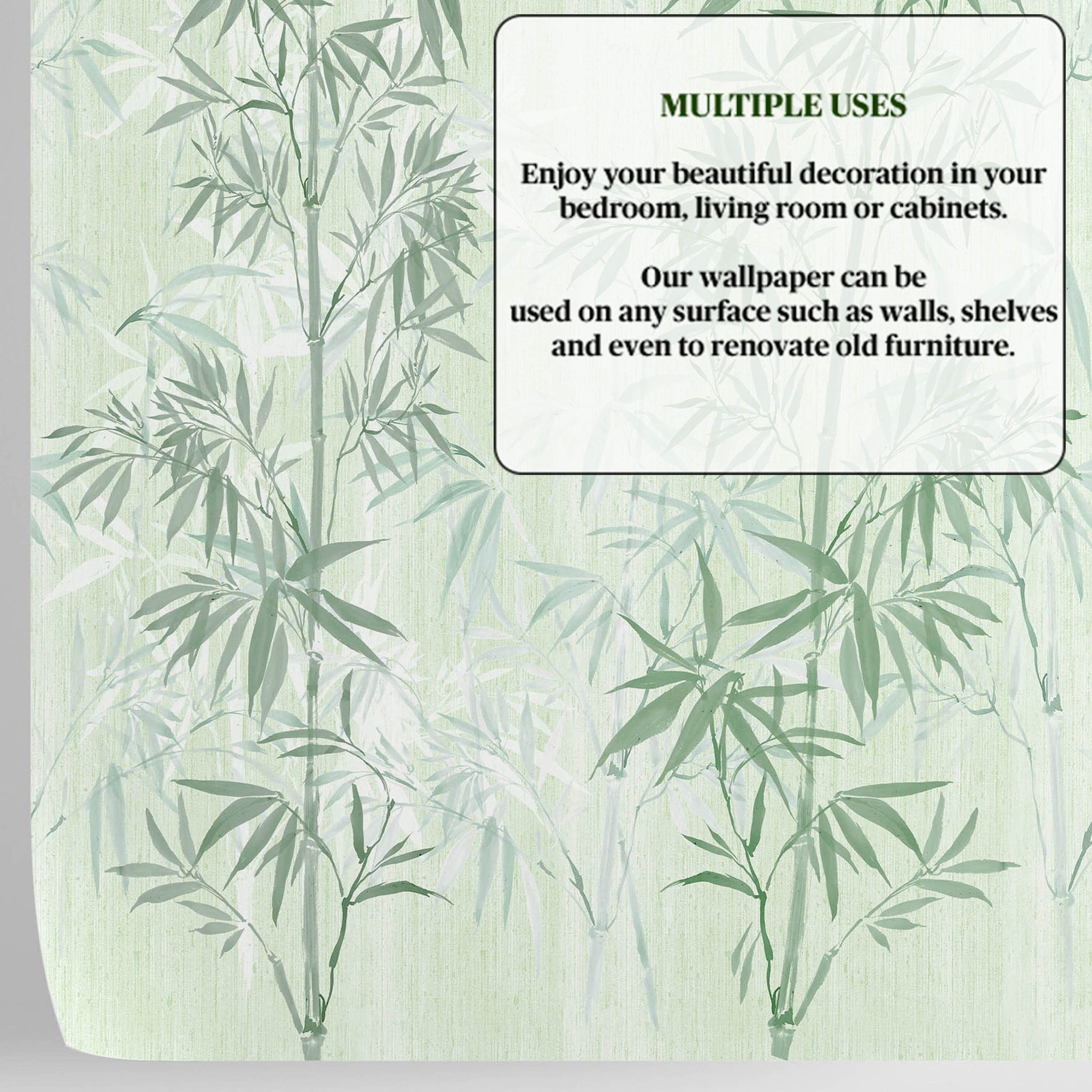 Carta da Parati Foresta di Bambù - 2 rotoli di carta 90 cm x 260 cm - 4.68 mq