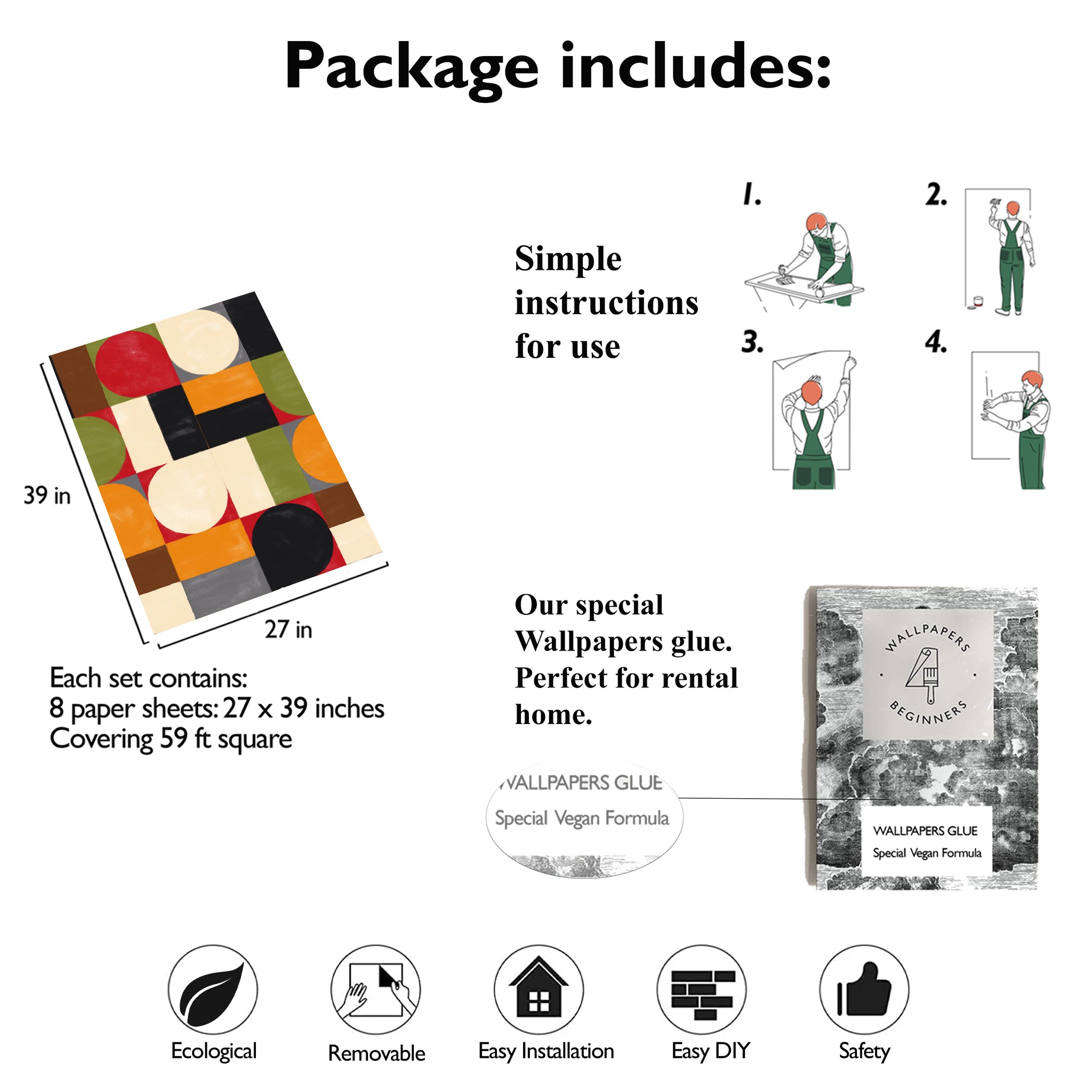 Carta da Parati Bauhaus - 8 fogli - 5,60 mq