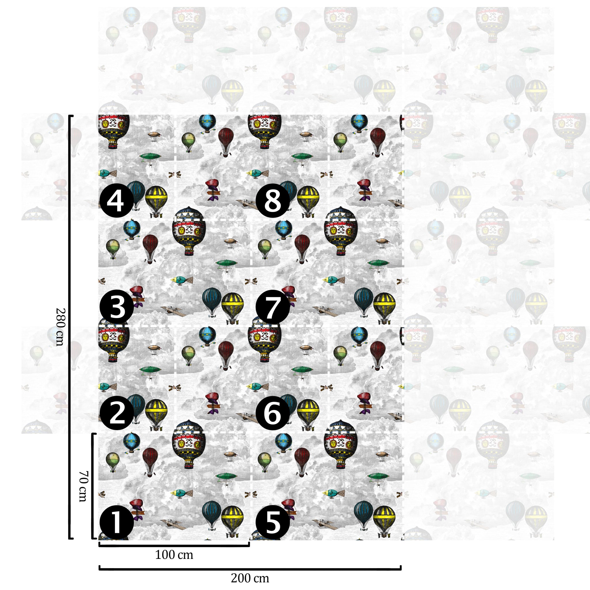 Carta da Parati Mongolfiere - 8 fogli - 5,60 mq