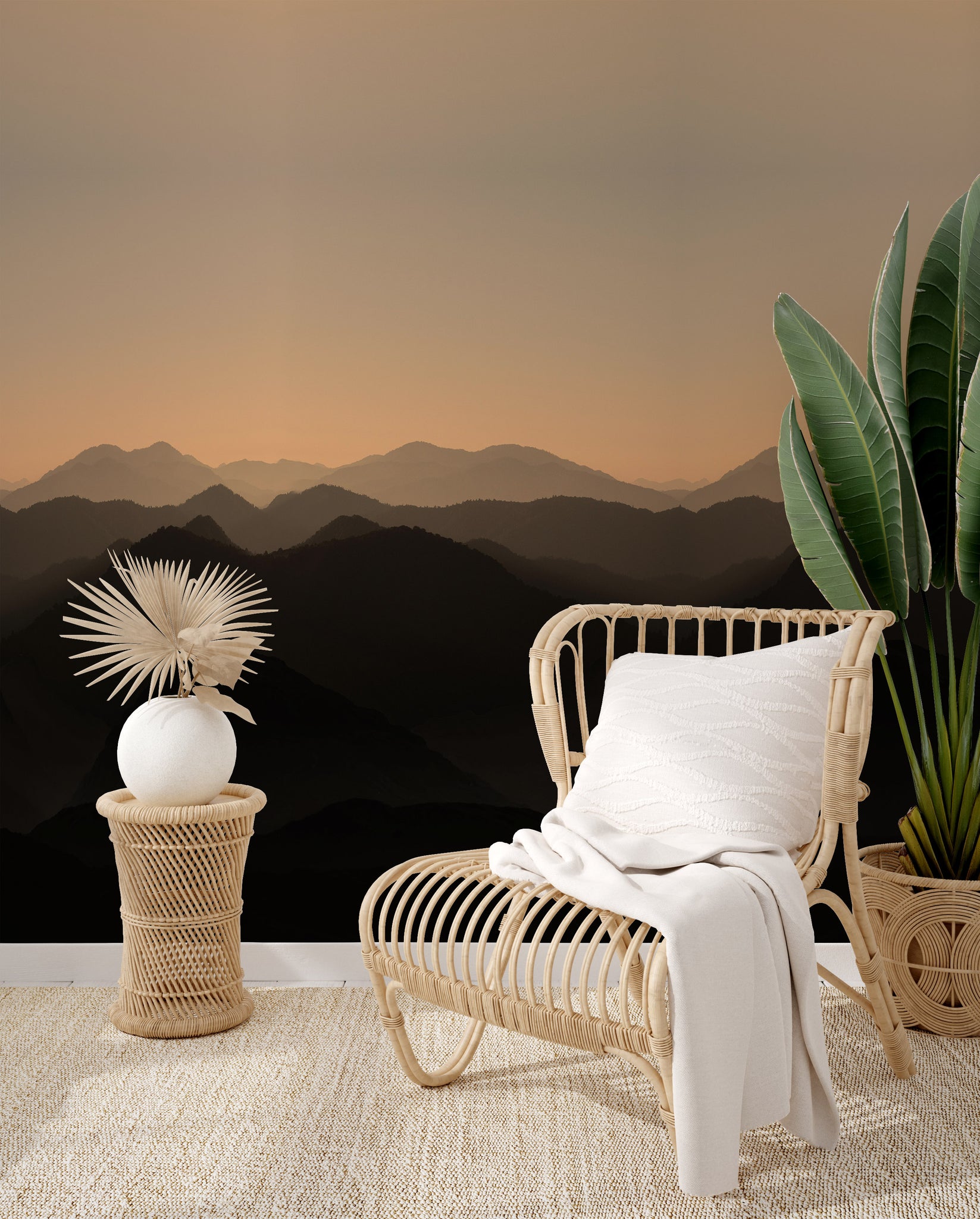 Carta da Parati Tramonto sulle Montagne - 2 rotoli di carta 90 cm x 260 cm - 4.68 mq