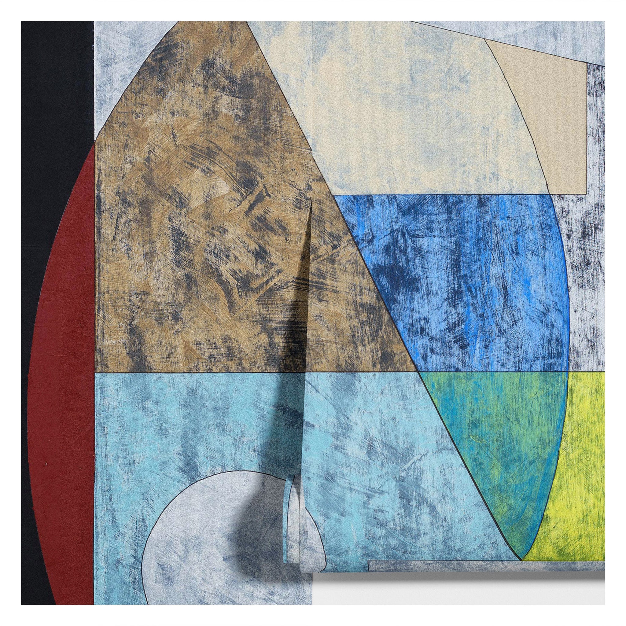 Carta da Parati Astratta con Forme Geometriche - 2 rotoli di carta 90 cm x 260 cm - 4.68 mq