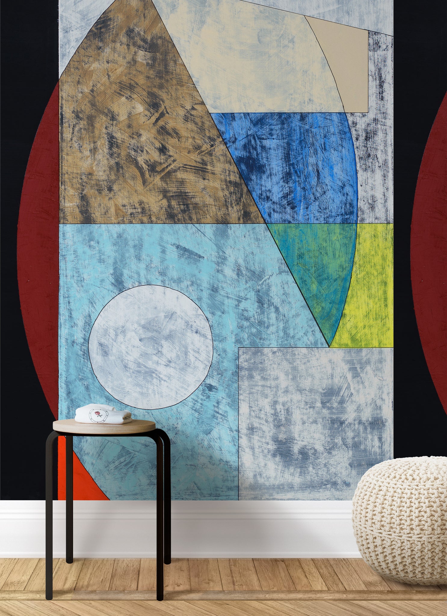 Carta da Parati Astratta con Forme Geometriche - 2 rotoli di carta 90 cm x 260 cm - 4.68 mq