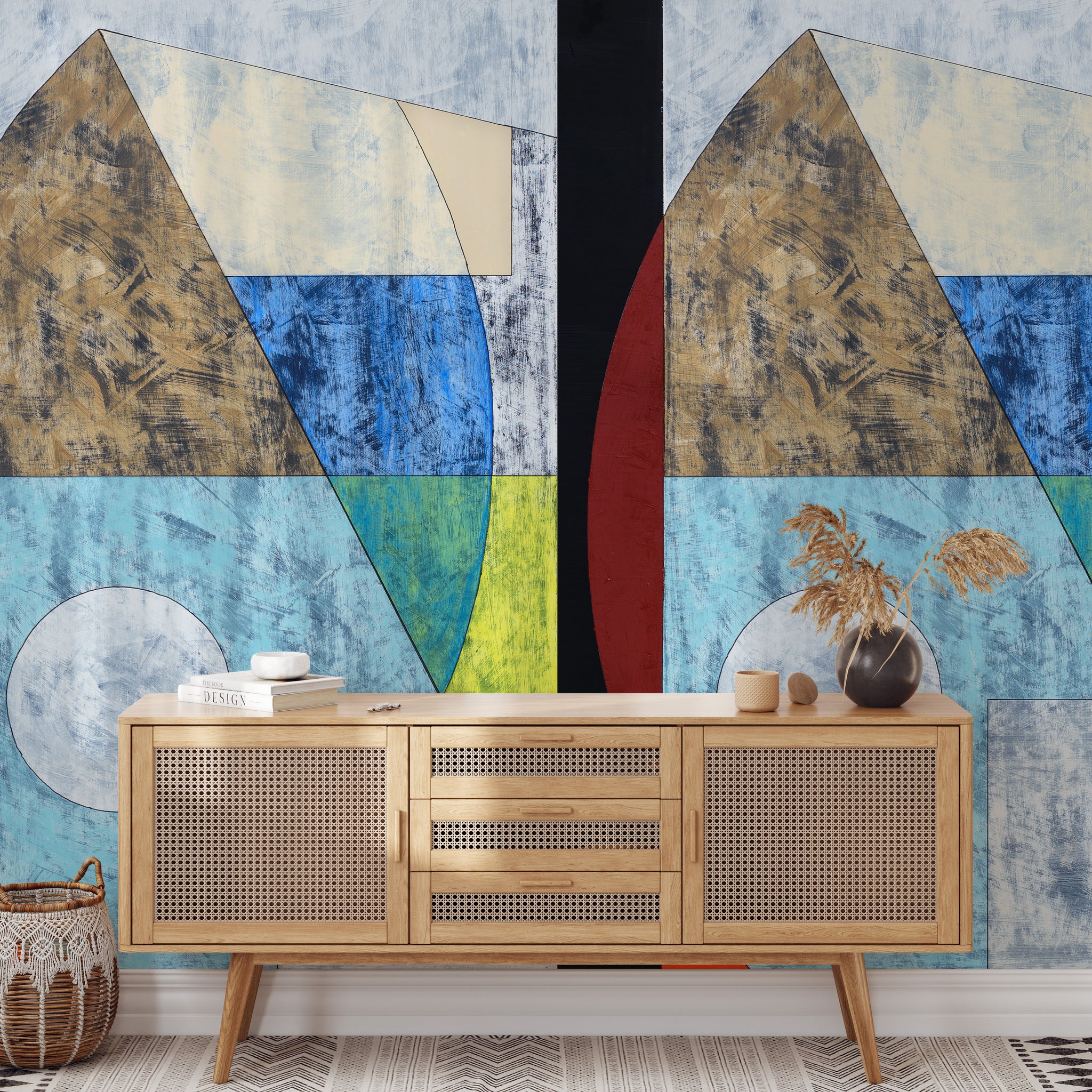 Carta da Parati Astratta con Forme Geometriche - 2 rotoli di carta 90 cm x 260 cm - 4.68 mq