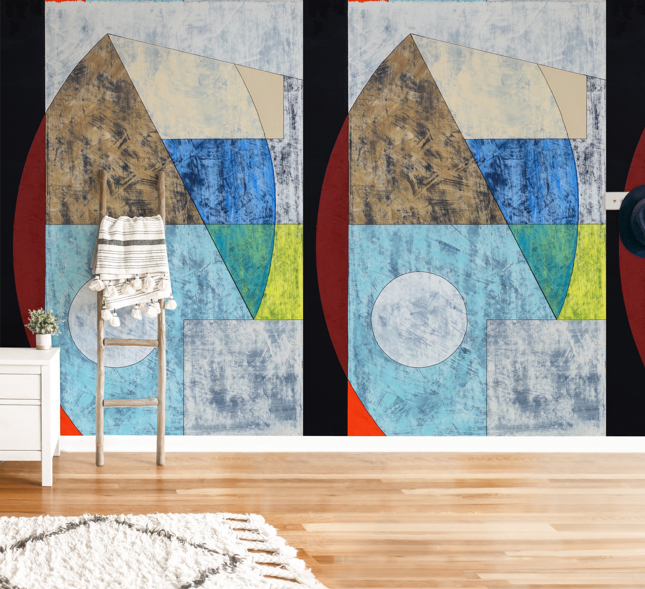 Carta da Parati Astratta con Forme Geometriche - 2 rotoli di carta 90 cm x 260 cm - 4.68 mq