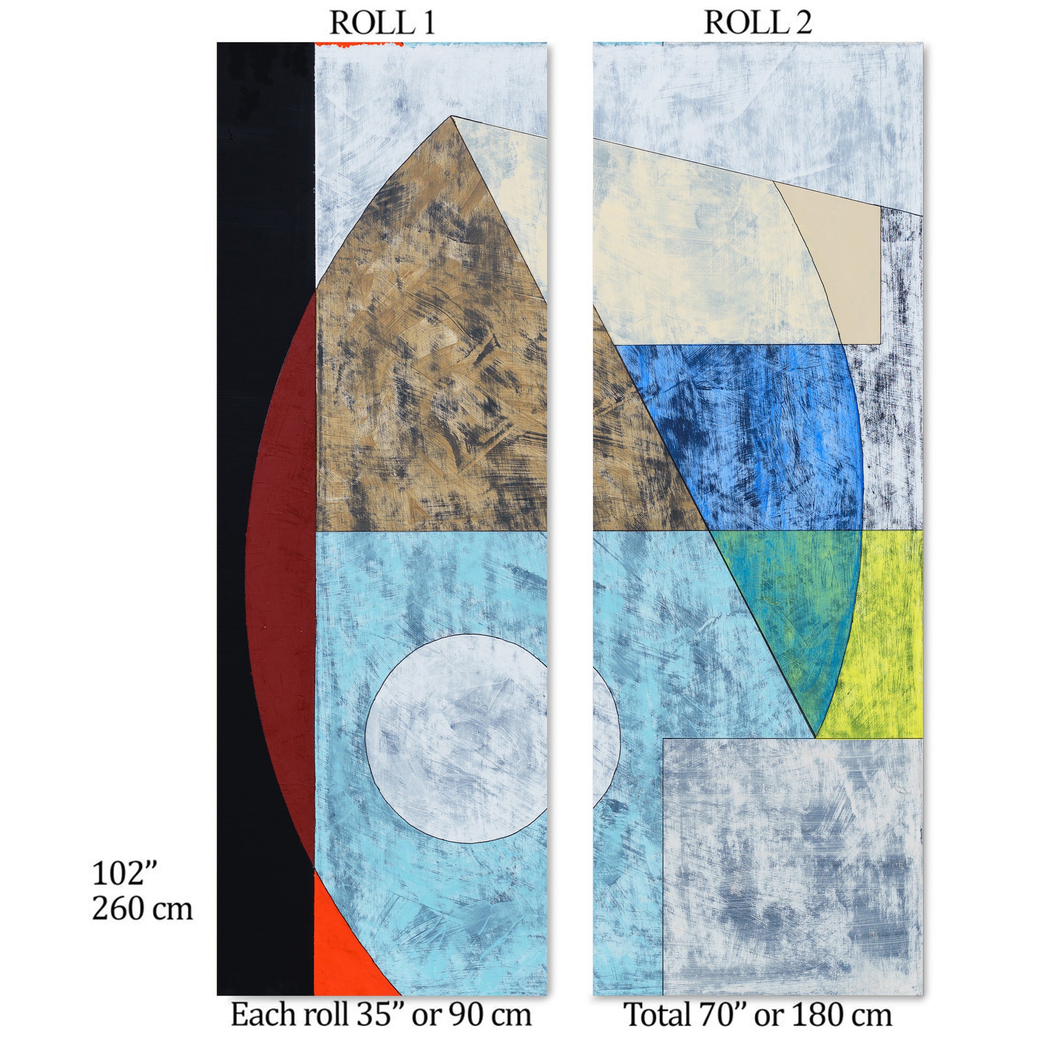 Carta da Parati Astratta con Forme Geometriche - 2 rotoli di carta 90 cm x 260 cm - 4.68 mq
