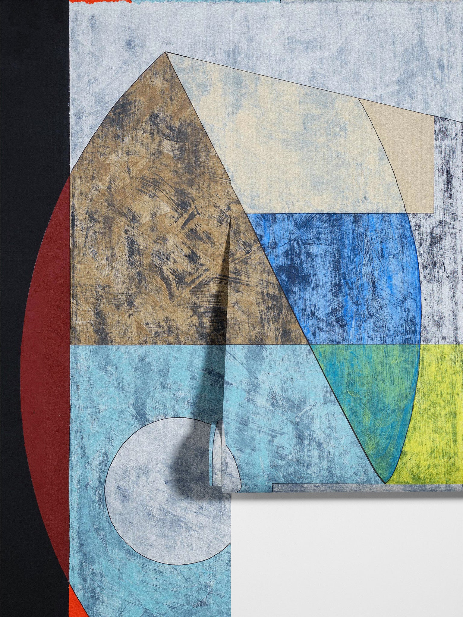 Carta da Parati Astratta con Forme Geometriche - 2 rotoli di carta 90 cm x 260 cm - 4.68 mq