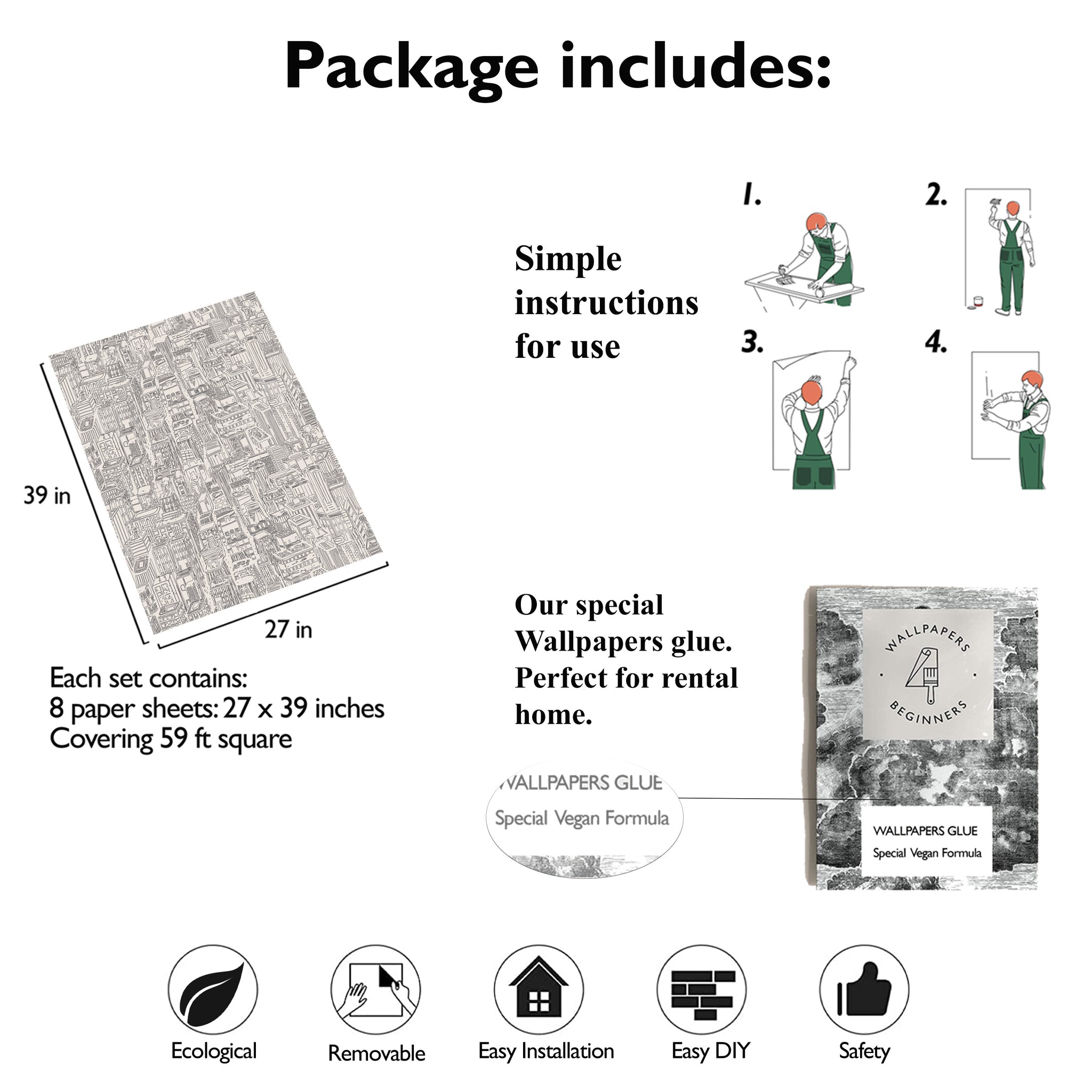 Carta da Parati Grattacieli New York - 8 fogli - 5,60 mq