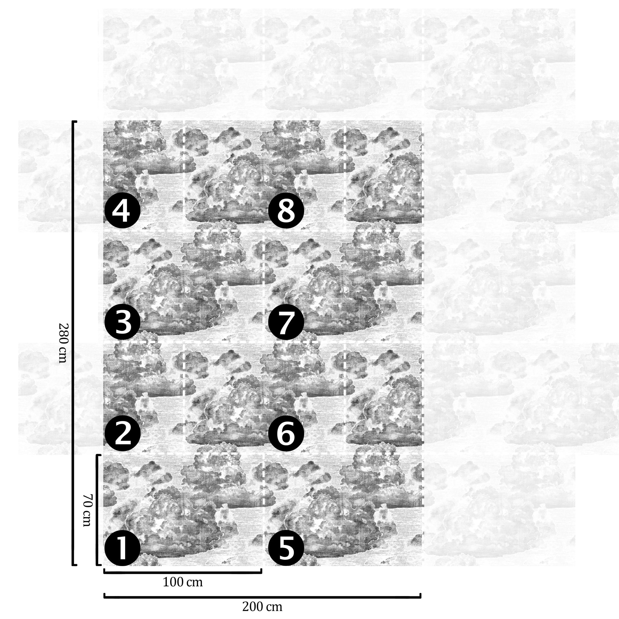 Carta da Parati Nuvole - 8 fogli - 5,60 mq
