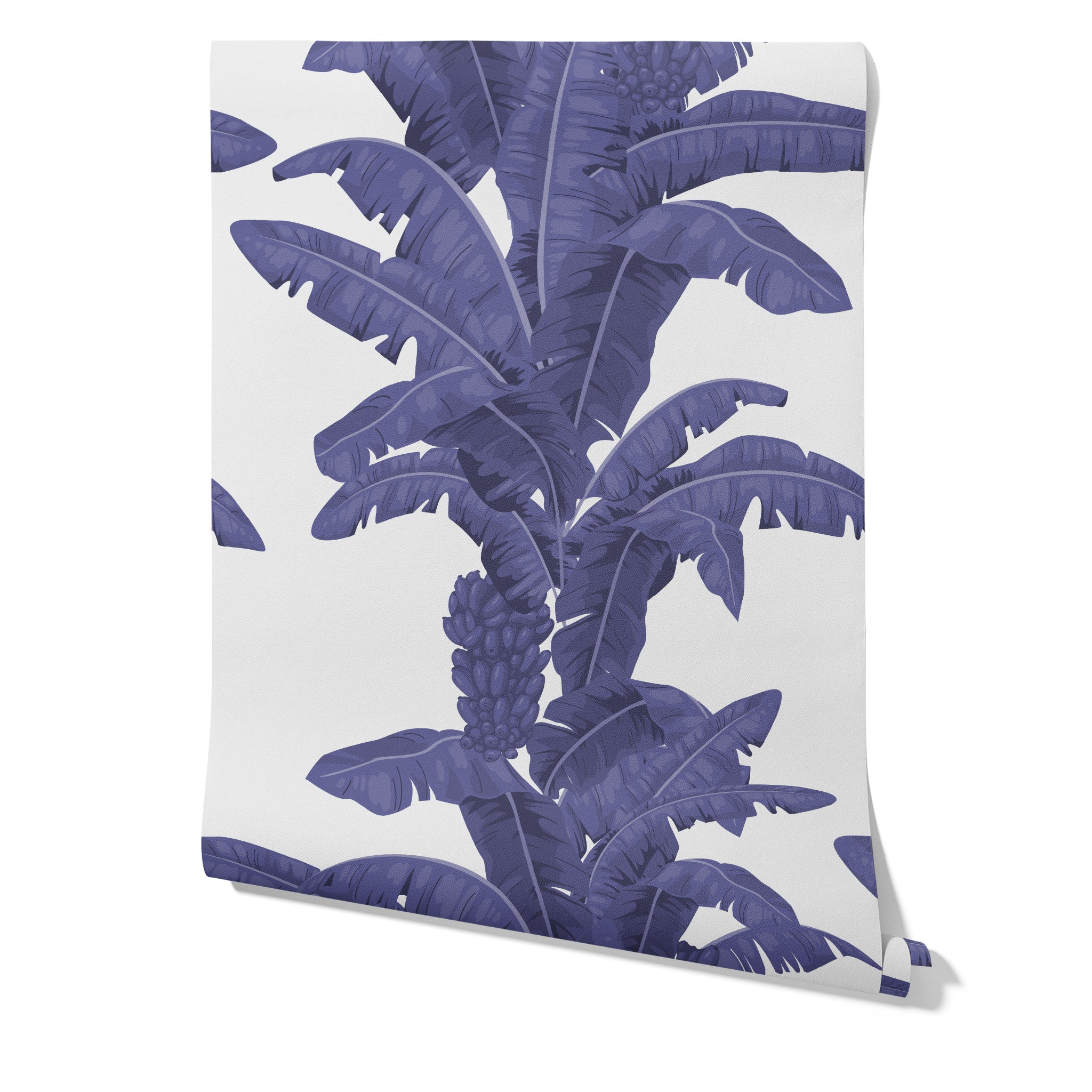 Carta da parati Esotica Palme Bianca e Blu - 8 fogli - 5,60 mq